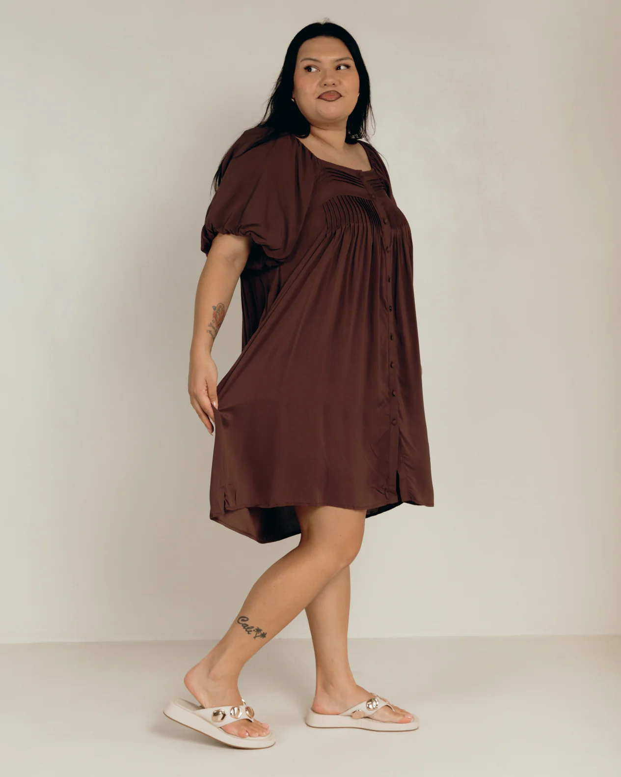 Harper Mini Dress | Chocolate - Image 4
