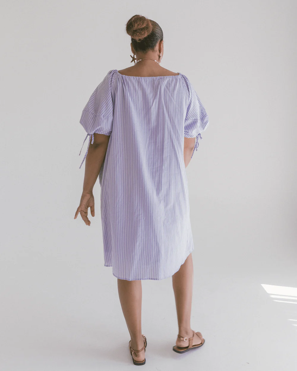 FINAL SALE | Harvey Mini Dress | Purple Stripe - Image 6