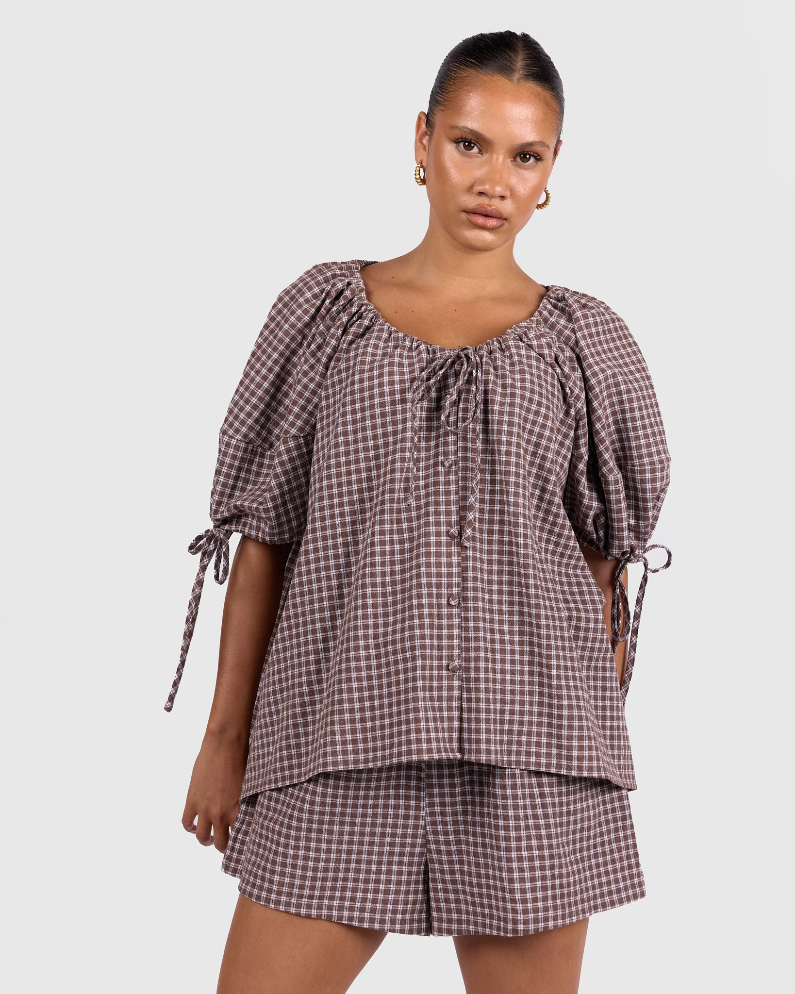 Harvey Top | Walnut Gingham