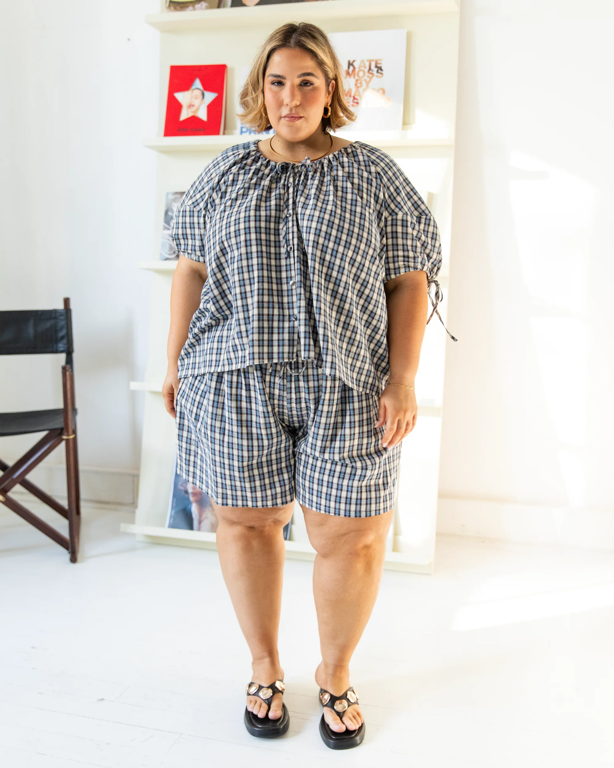 Honey Shorts | Denim Gingham - Image 4