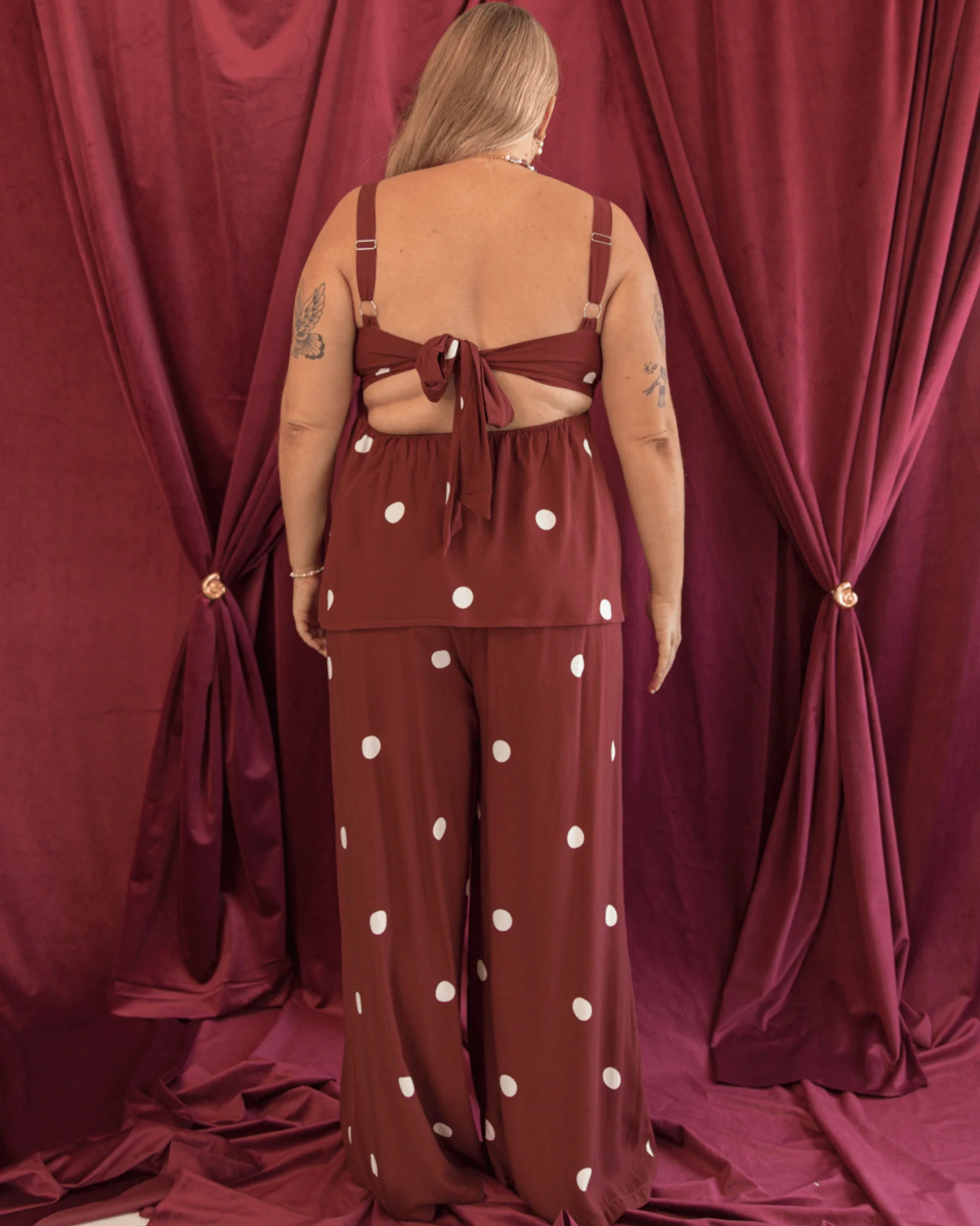FINAL SALE | Junie Top | Mahogany Polka Dot - Image 4