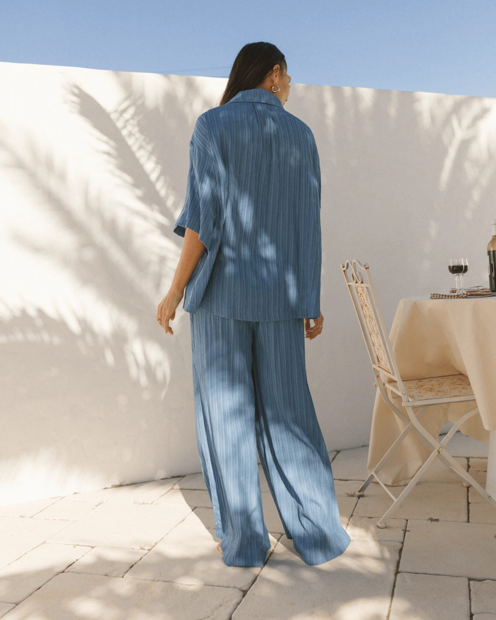 FINAL SALE | Lacey Shirt | Dark Blue Crepe - Image 10