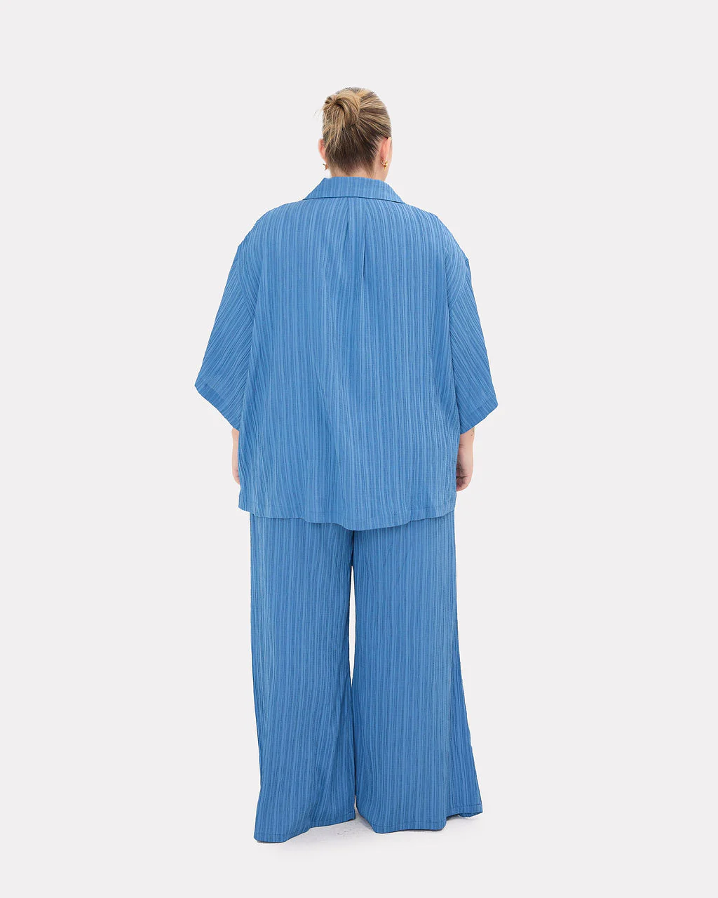 FINAL SALE | Lacey Shirt | Dark Blue Crepe - Image 3