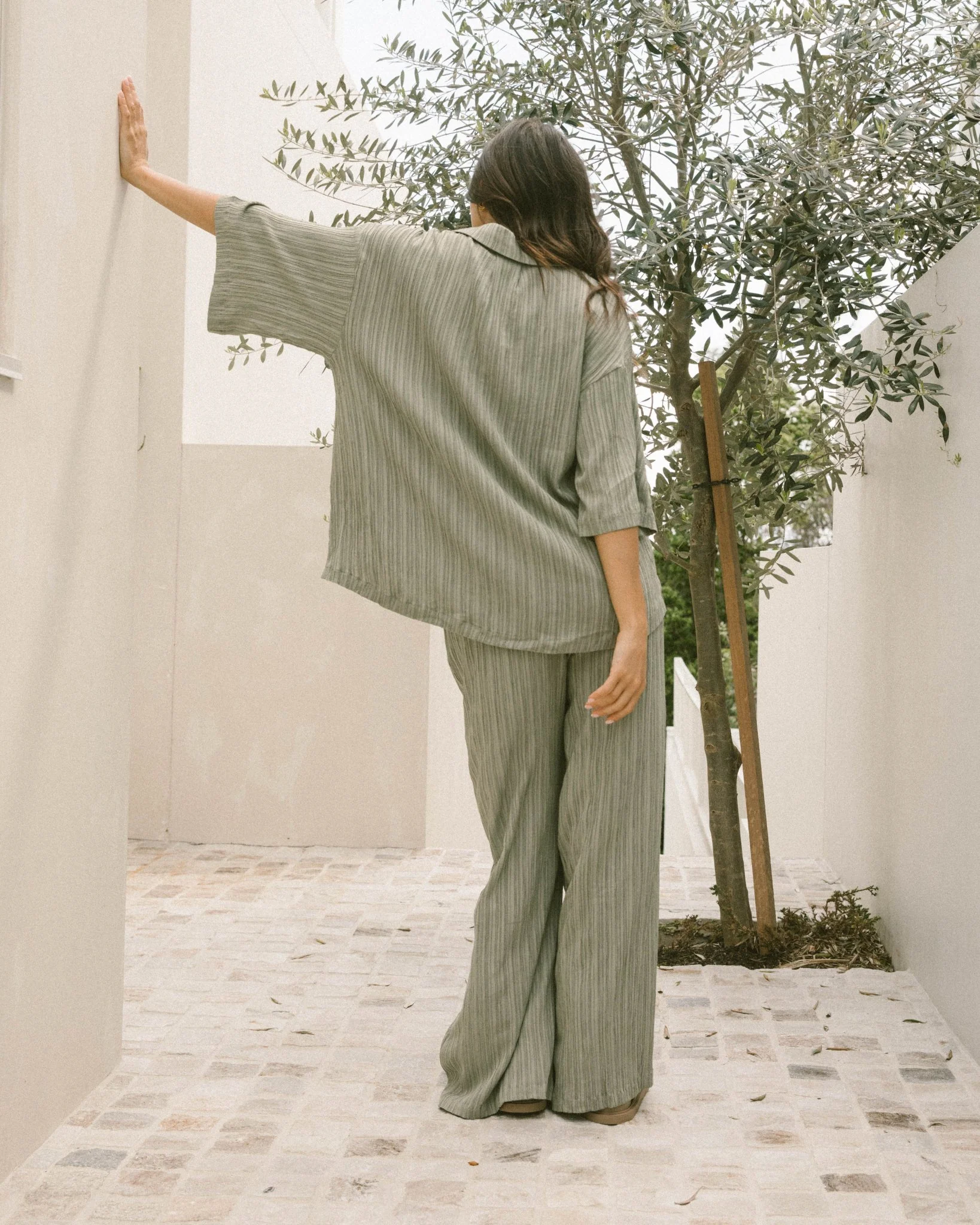 Lacey Shirt | Green Crepe - Image 10