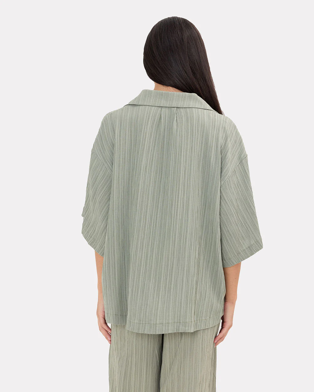 Lacey Shirt | Green Crepe - Image 3