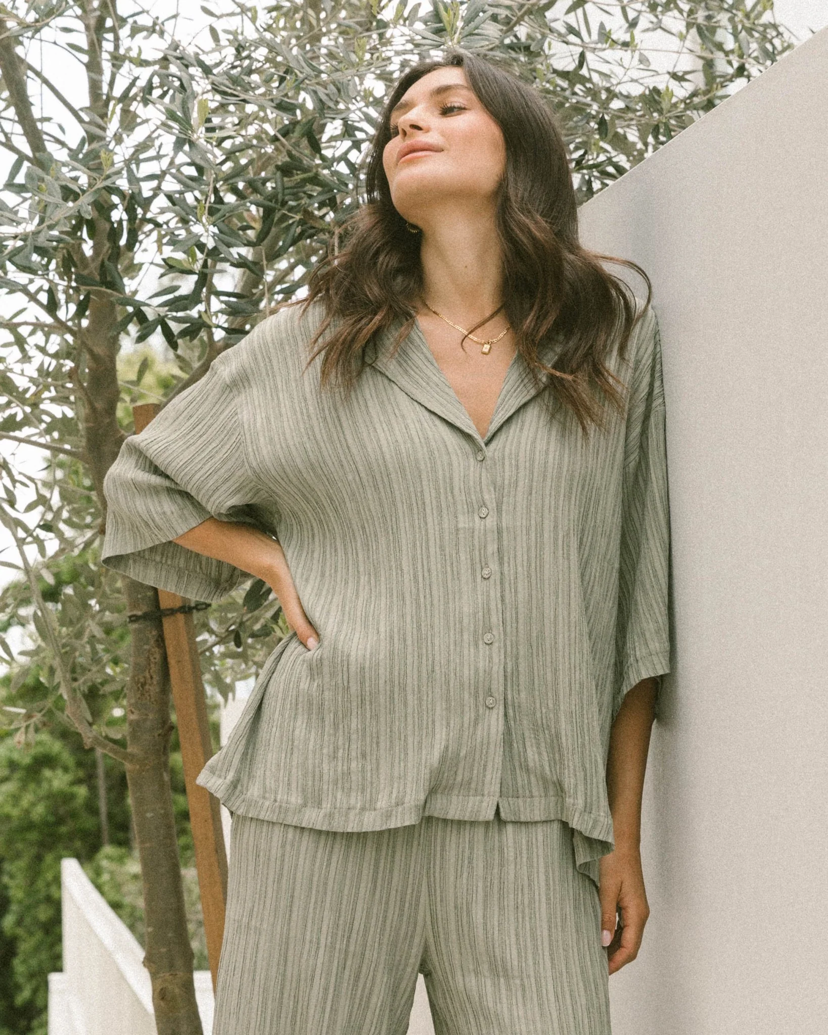 Lacey Shirt | Green Crepe - Image 5