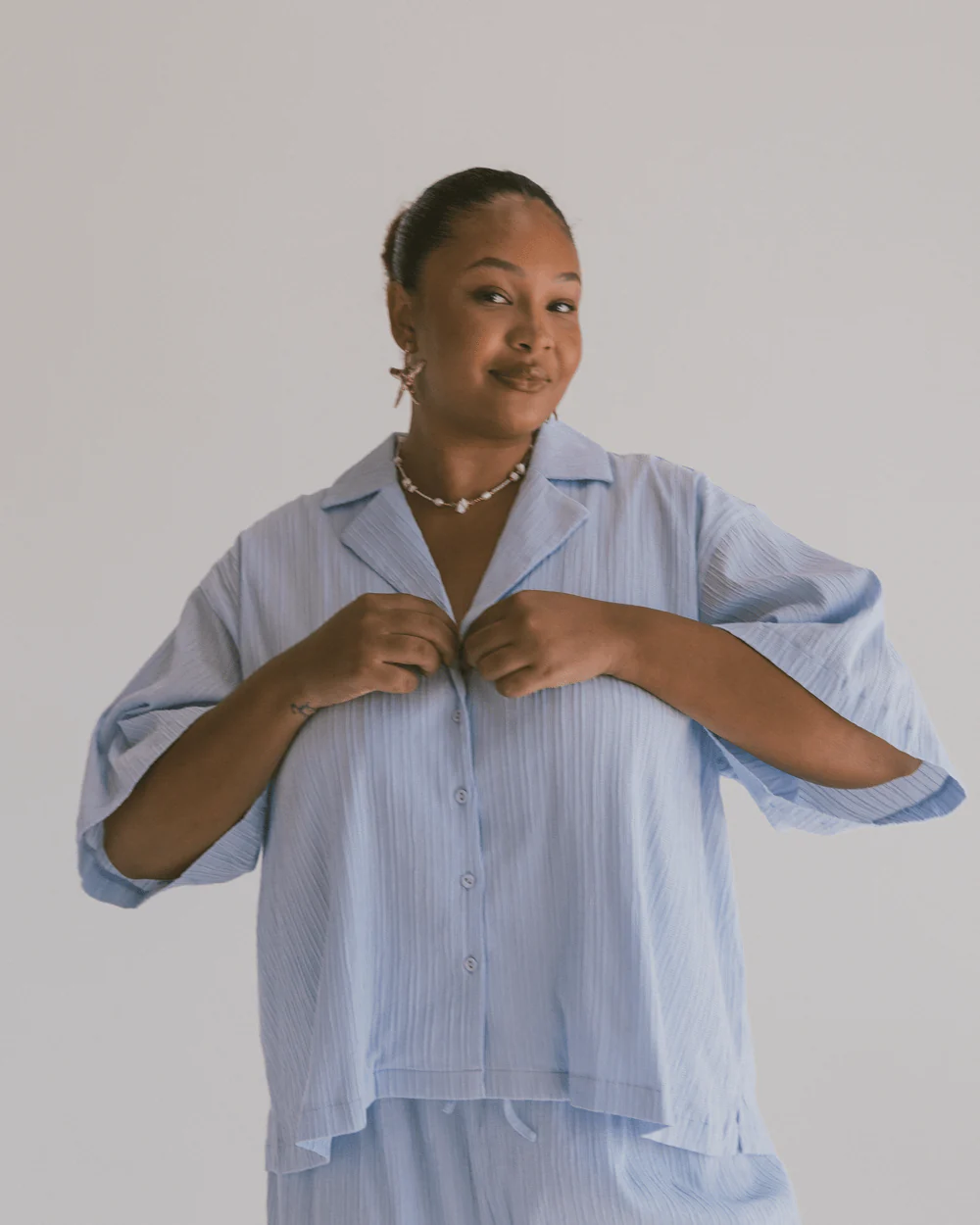 FINAL SALE | Lacey Shirt | Periwinkle - Image 2