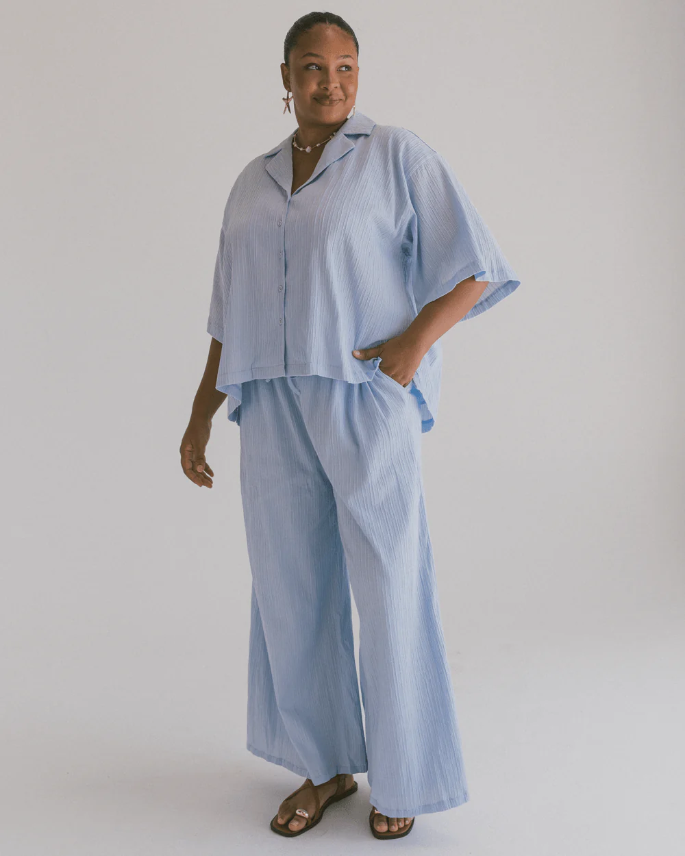 FINAL SALE | Lacey Shirt | Periwinkle - Image 5