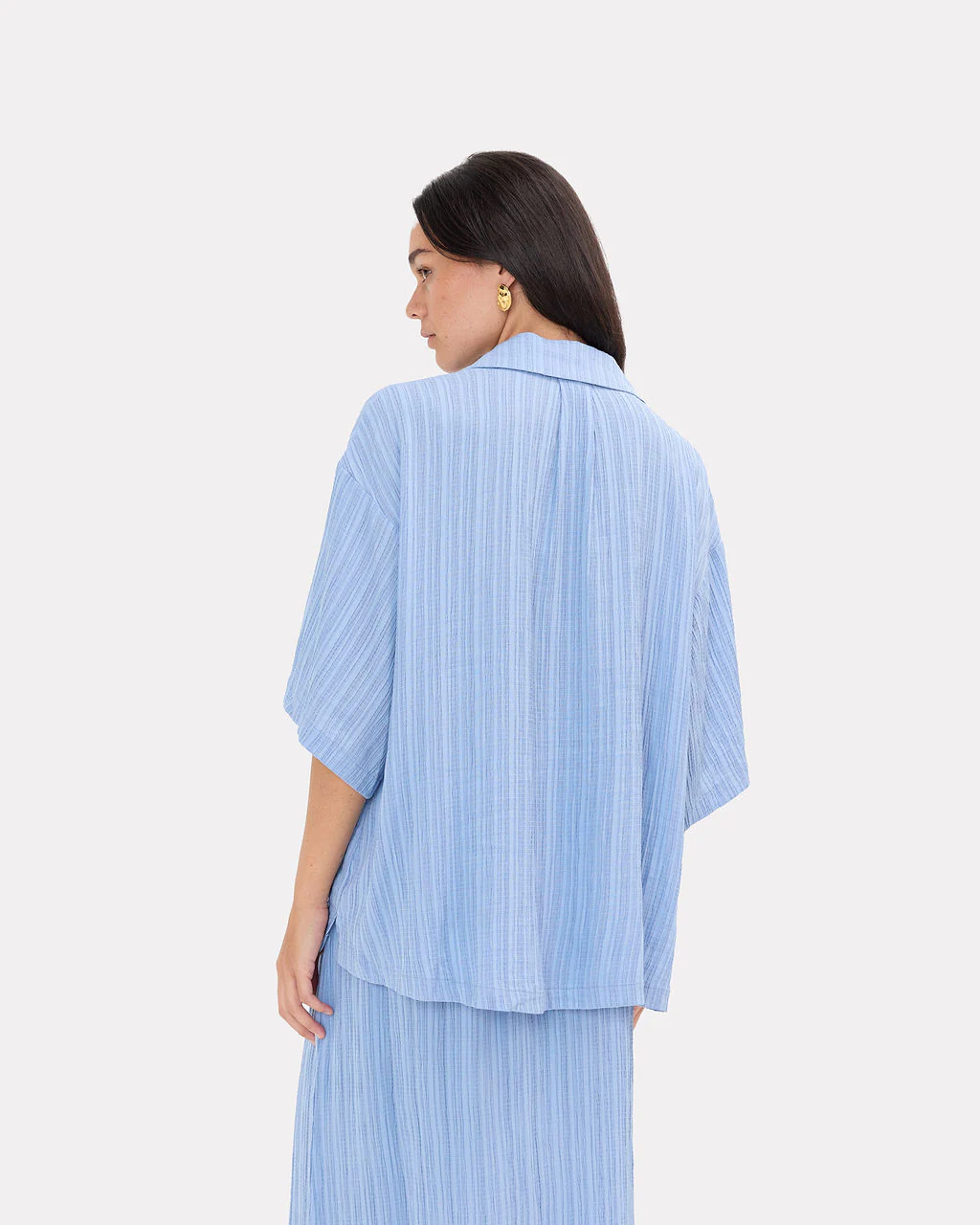 FINAL SALE | Lacey Shirt | Sky Crepe - Image 2