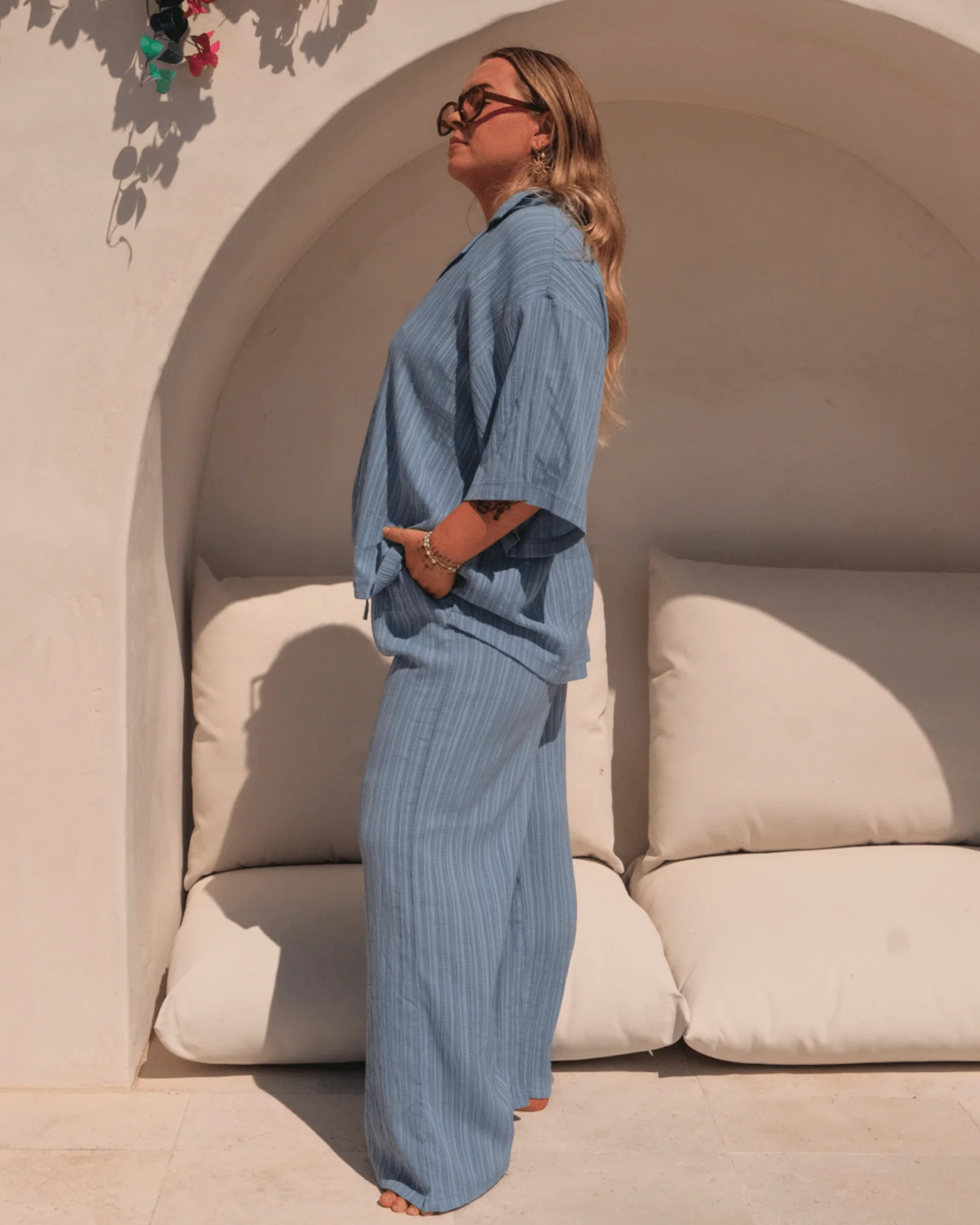 FINAL SALE | Lacey Shirt | Sky Crepe - Image 7