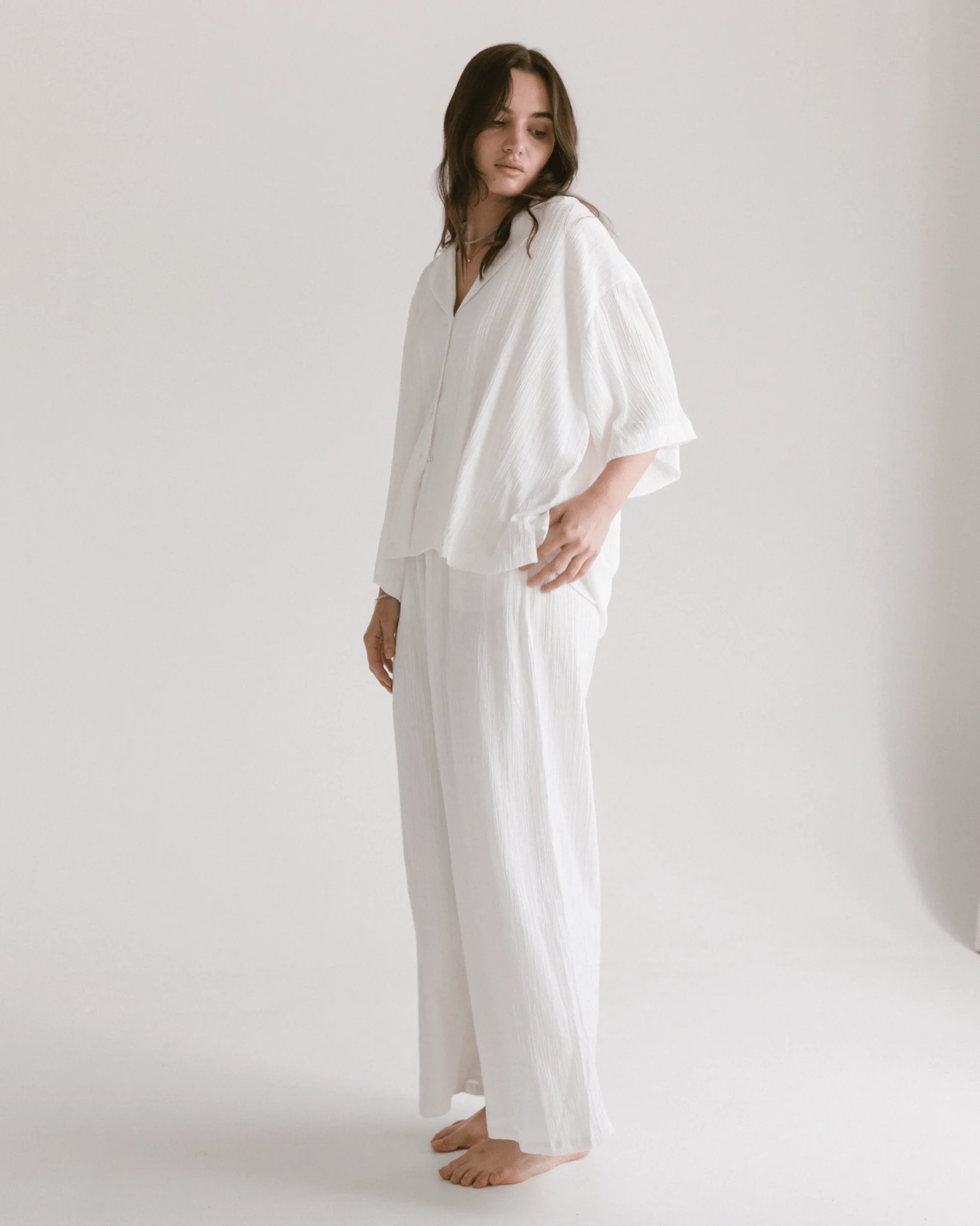 Lacey Shirt | White Crepe - Image 3