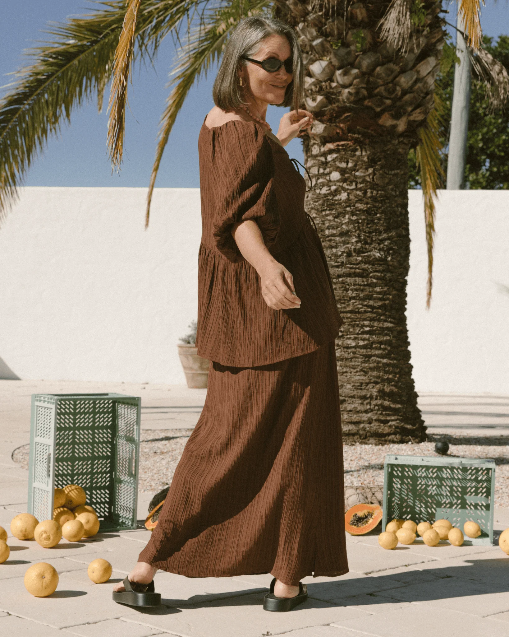 Lacey Skirt | Brown Crepe - Image 7