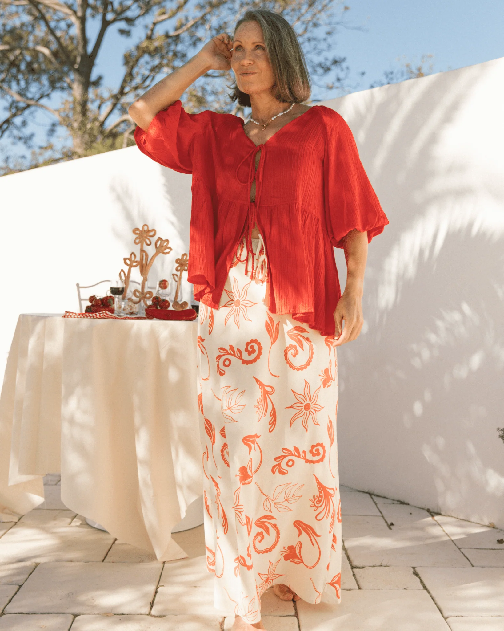 FINAL SALE | Lacey Skirt | Crimson Petals - Image 4