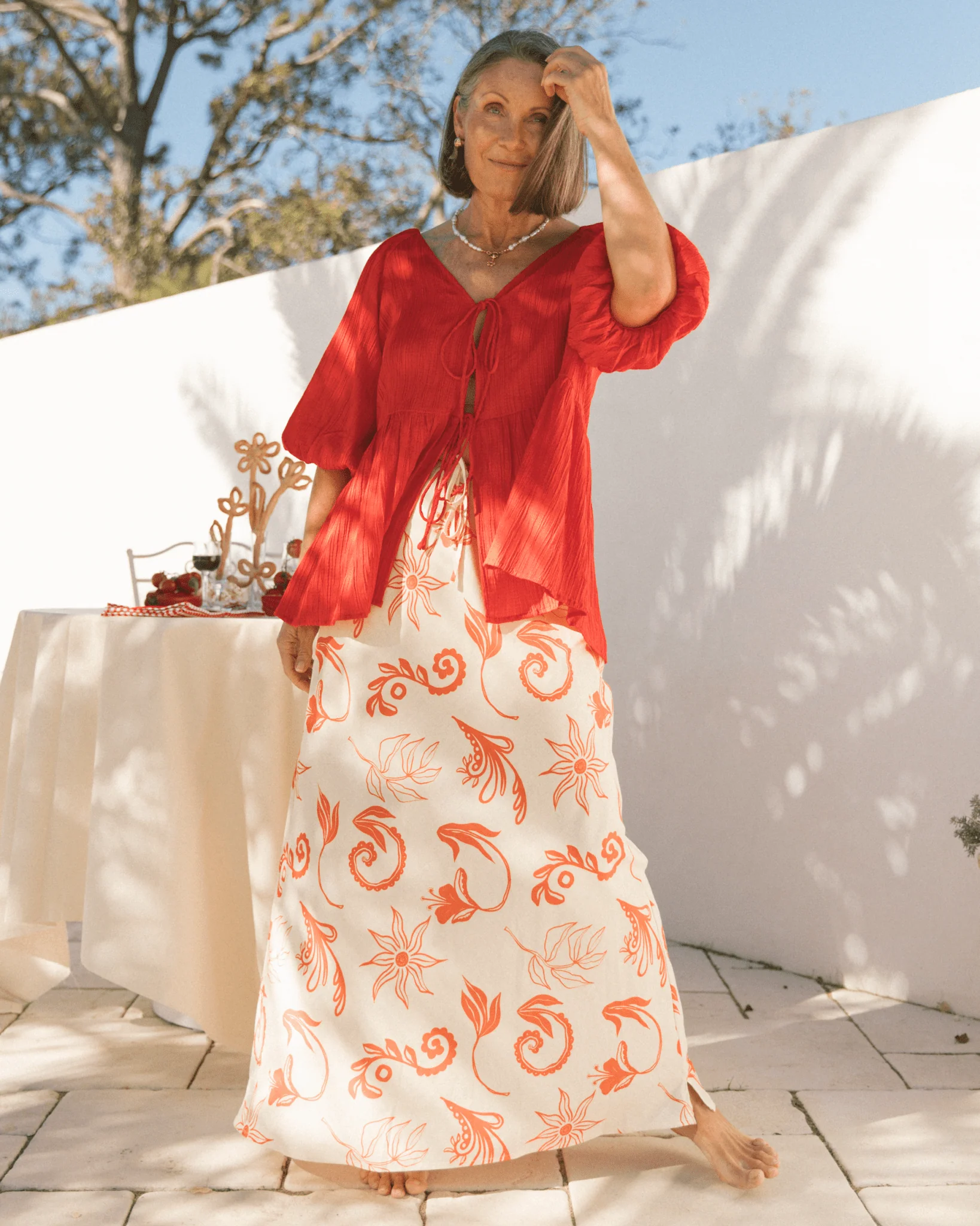 FINAL SALE | Lacey Skirt | Crimson Petals - Image 5
