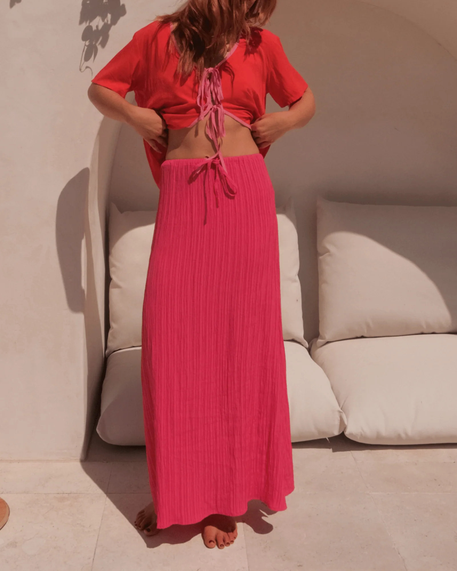 FINAL SALE | Lacey Skirt | Flamingo Crepe - Image 5