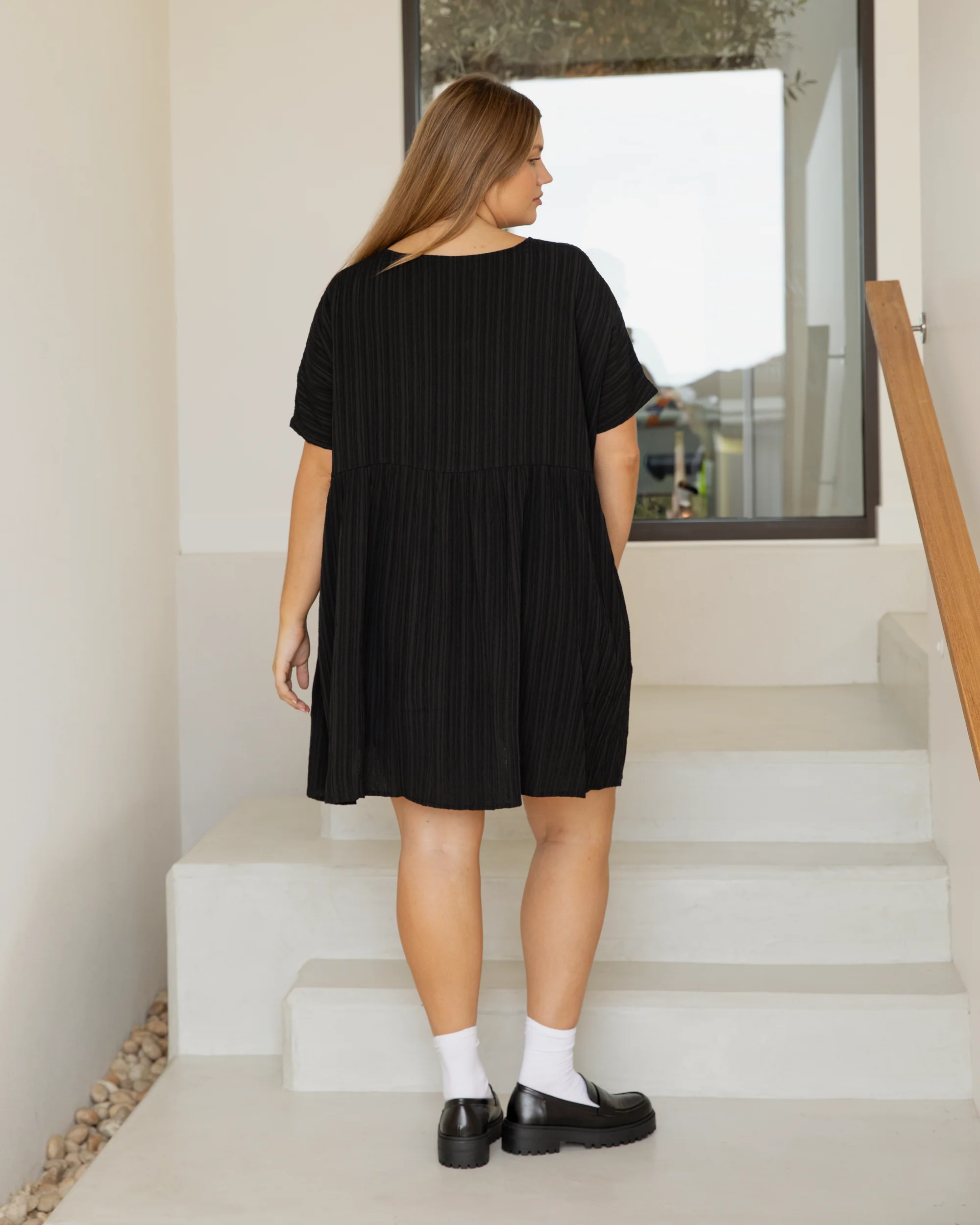 FINAL SALE | Lainey Mini Dress | Black Crepe - Image 6