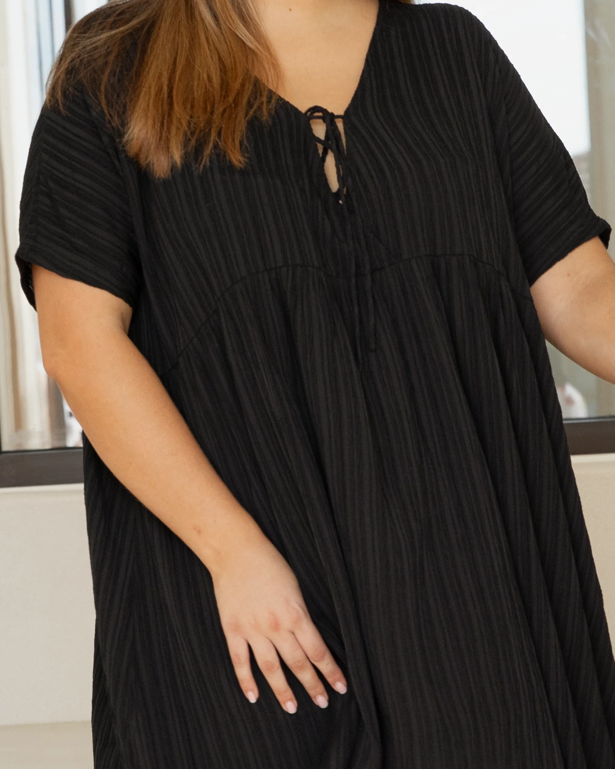 FINAL SALE | Lainey Mini Dress | Black Crepe - Image 7