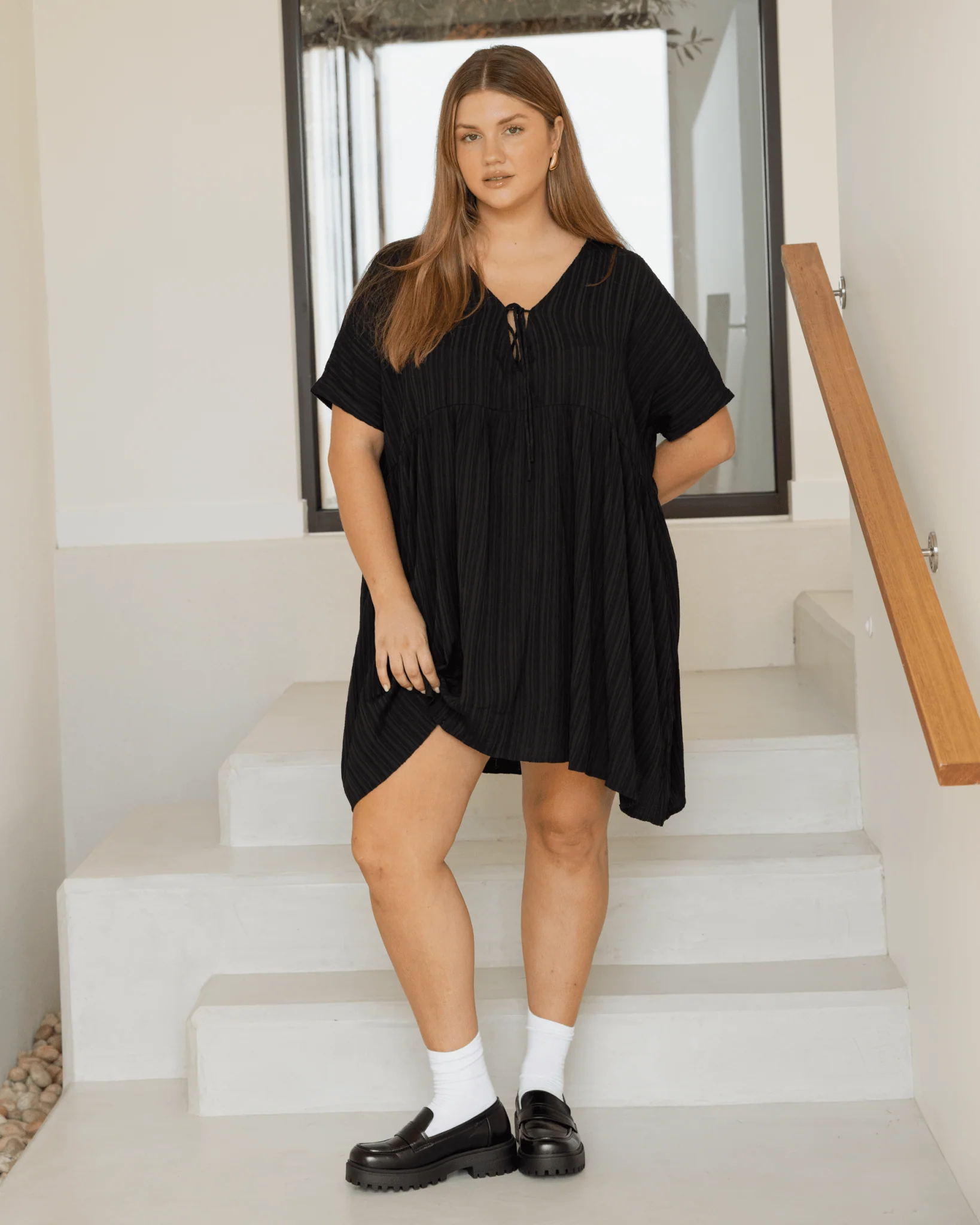 FINAL SALE | Lainey Mini Dress | Black Crepe - Image 8