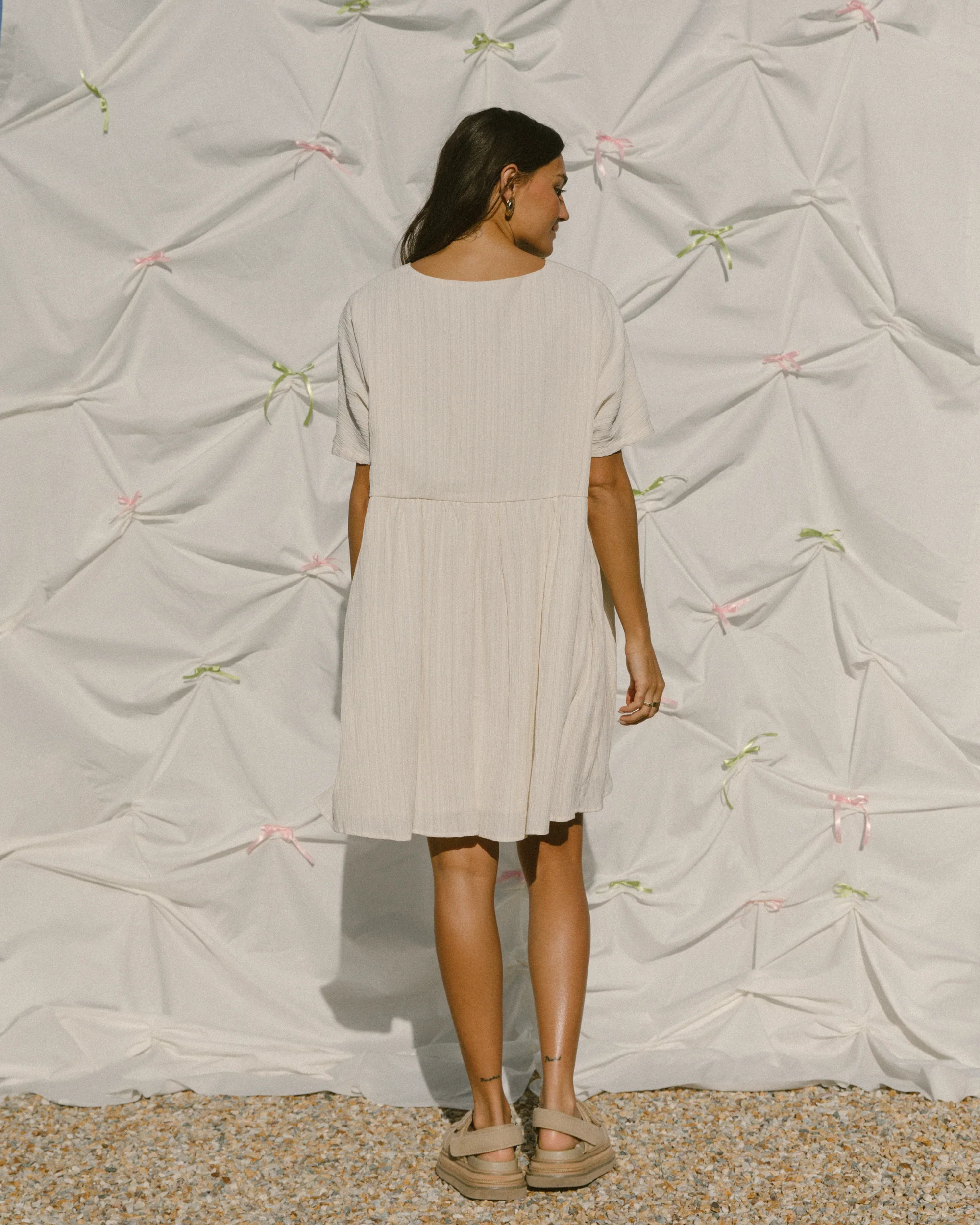 FINAL SALE | Lainey Mini Dress | Cream Crepe - Image 4