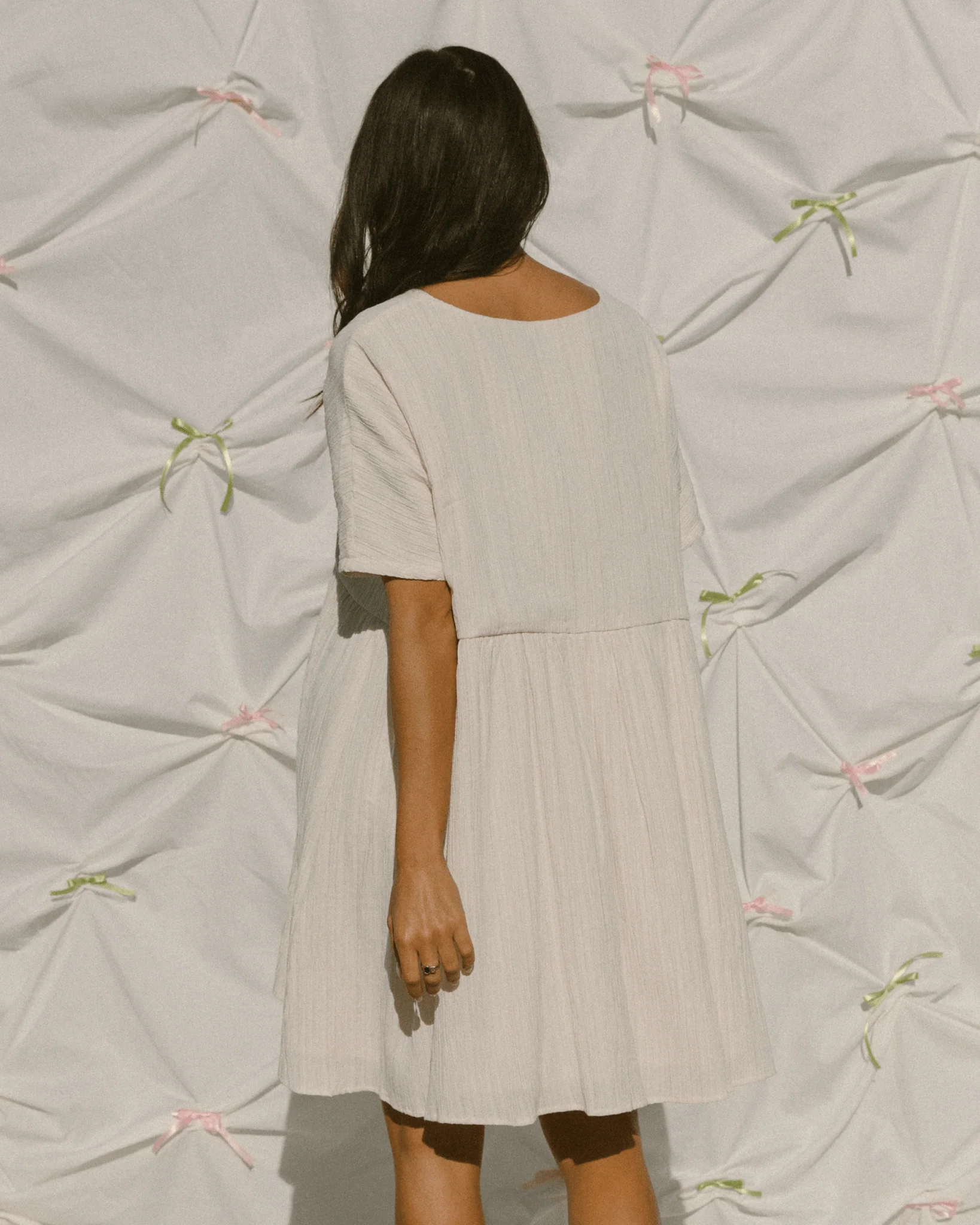 FINAL SALE | Lainey Mini Dress | Cream Crepe - Image 5