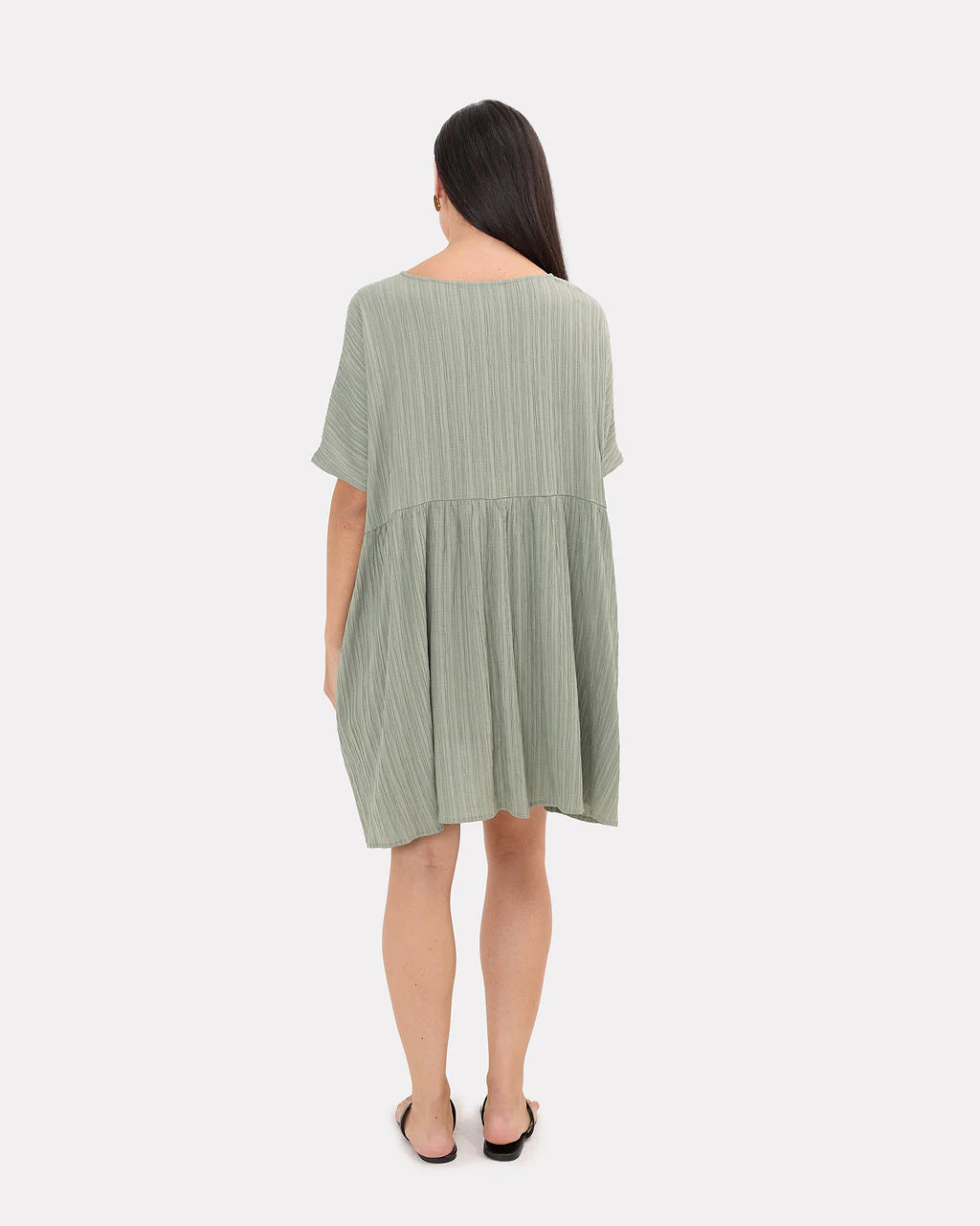 FINAL SALE | Lainey Mini Dress | Green Crepe - Image 4