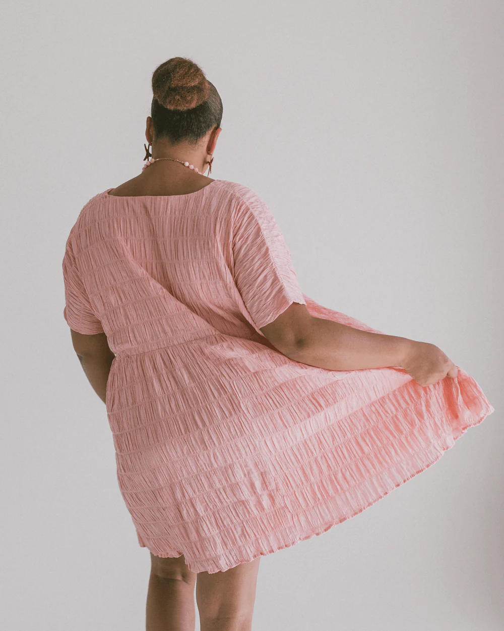 FINAL SALE | Lainey Mini Dress | Pink Seersucker - Image 6
