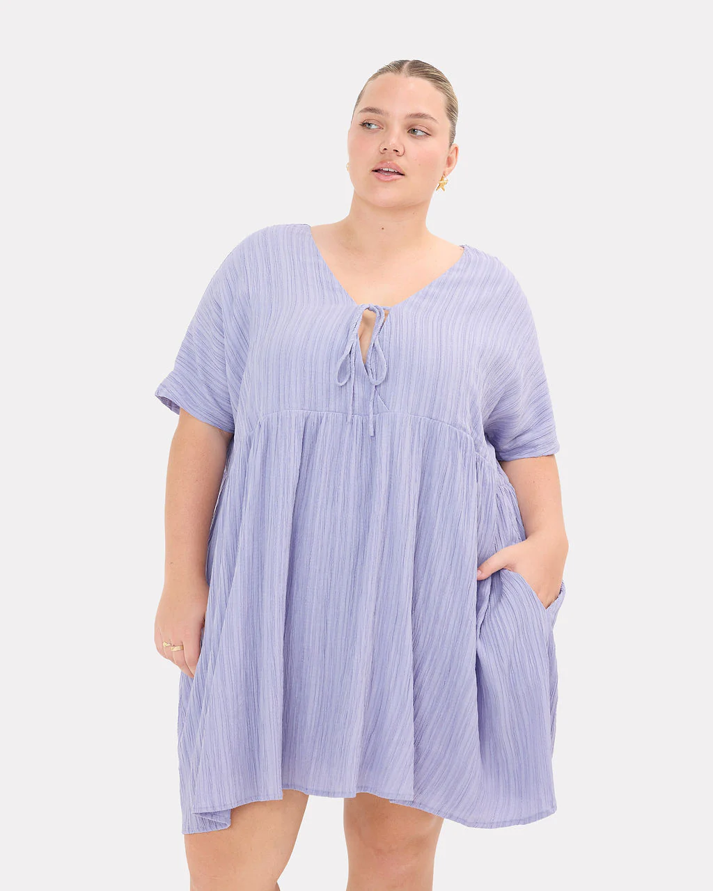 FINAL SALE | Lainey Mini Dress | Purple Crepe