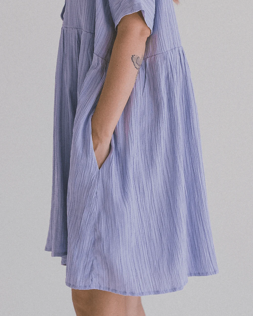 FINAL SALE | Lainey Mini Dress | Purple Crepe - Image 10