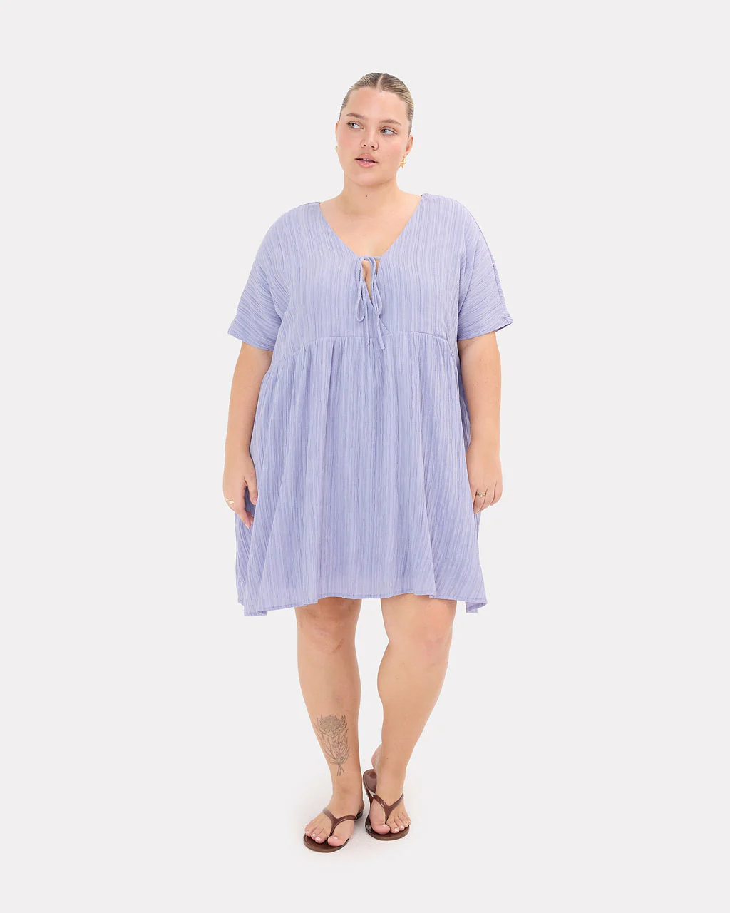 FINAL SALE | Lainey Mini Dress | Purple Crepe - Image 2