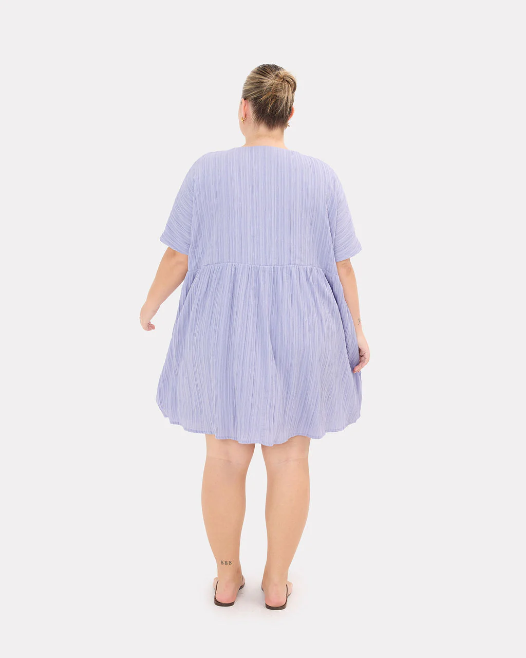 FINAL SALE | Lainey Mini Dress | Purple Crepe - Image 3
