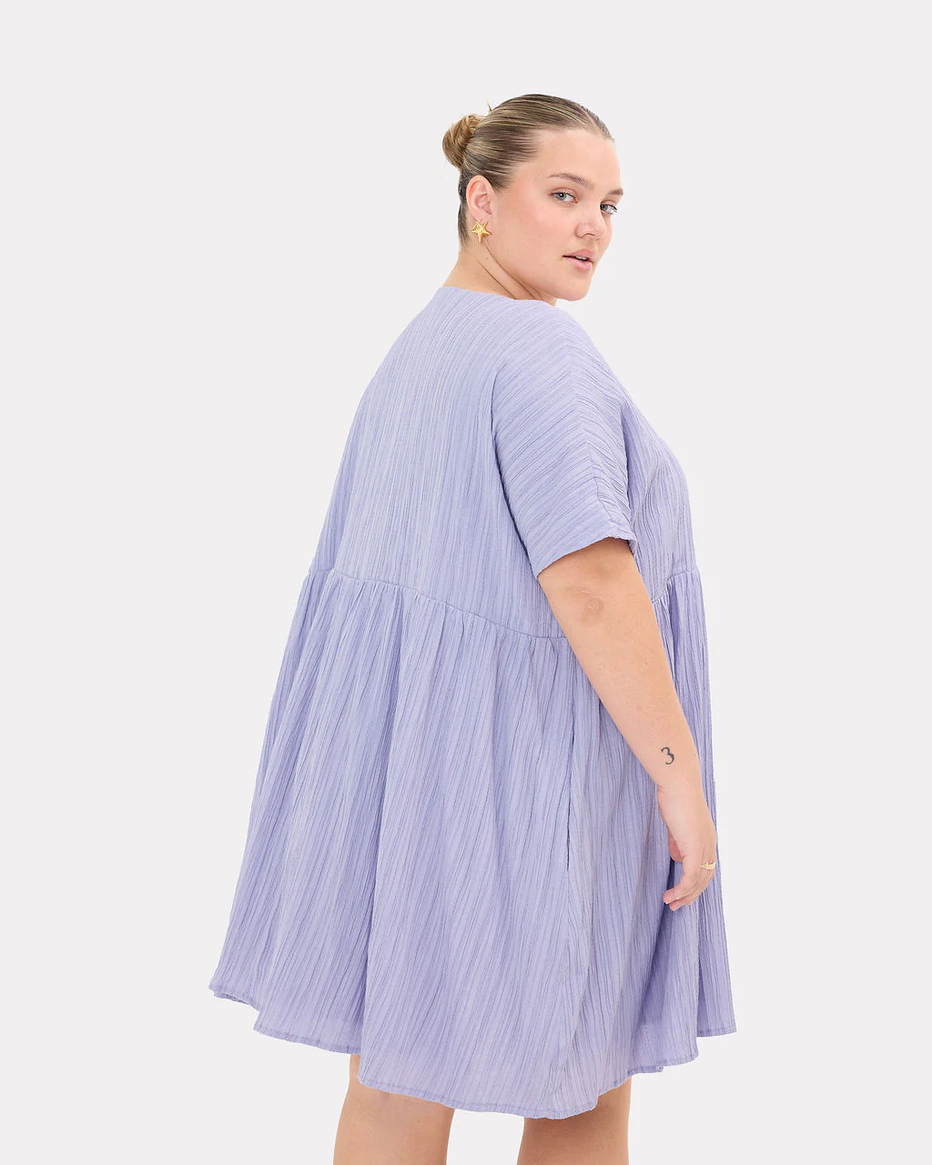 FINAL SALE | Lainey Mini Dress | Purple Crepe - Image 4