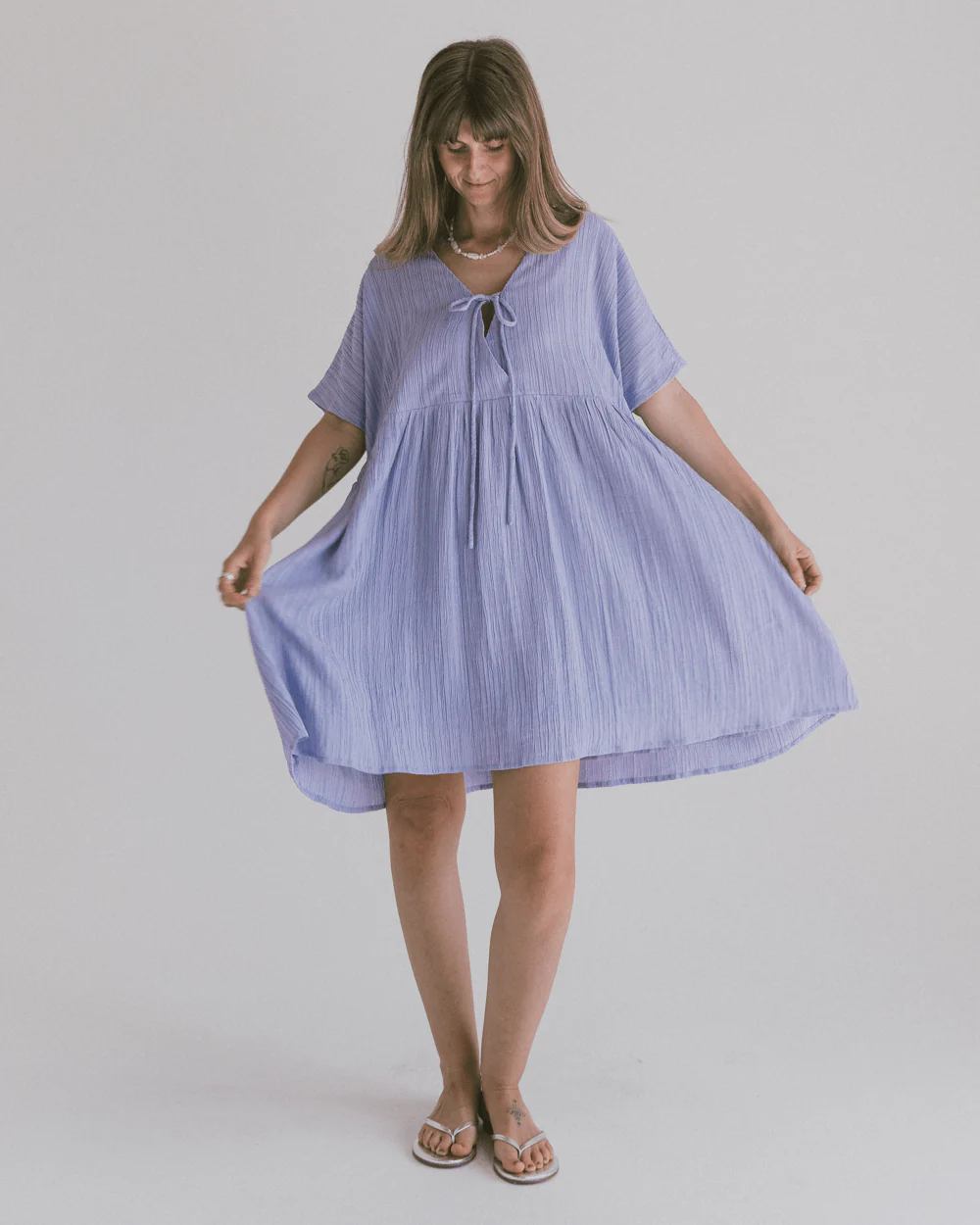 FINAL SALE | Lainey Mini Dress | Purple Crepe - Image 6