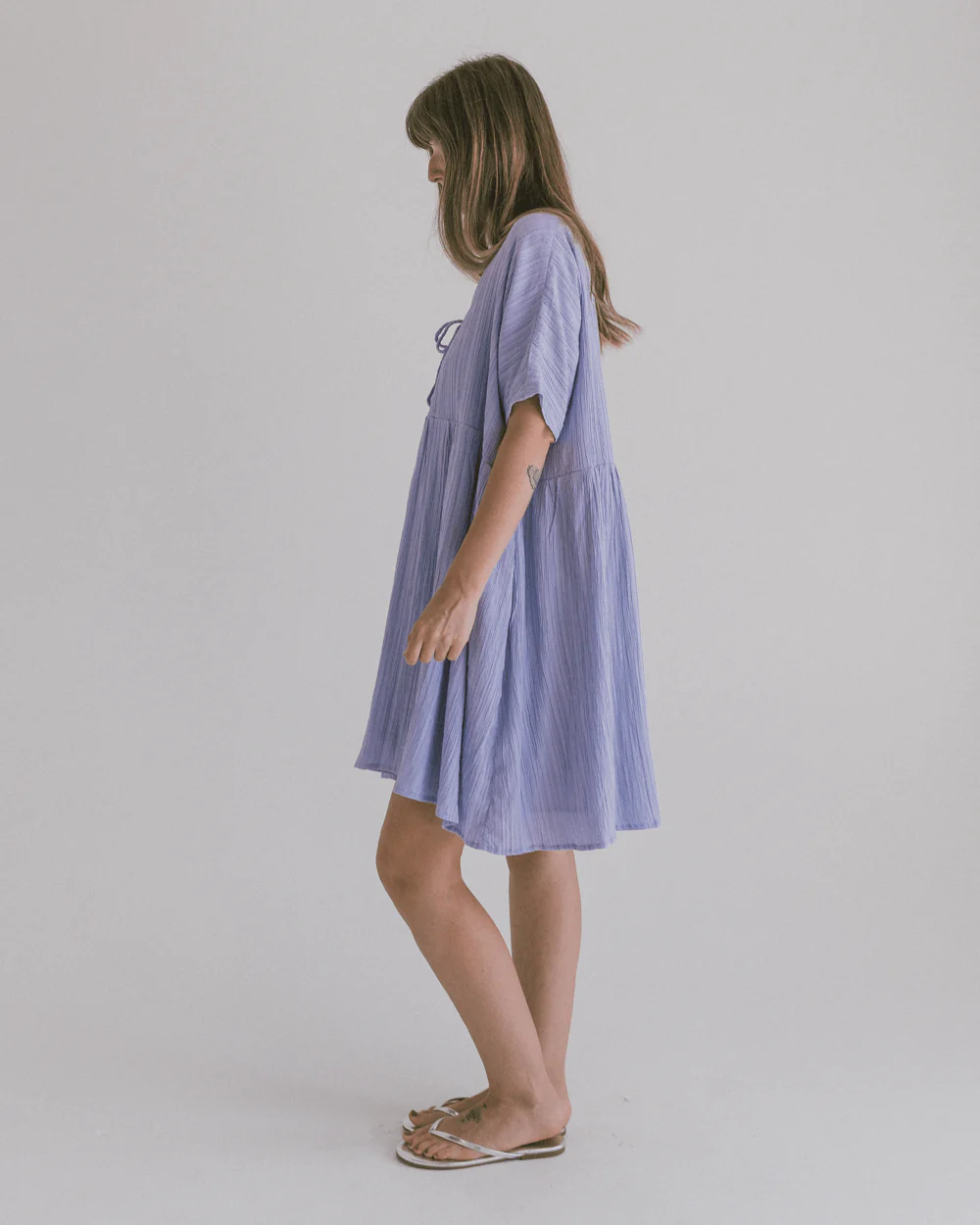 FINAL SALE | Lainey Mini Dress | Purple Crepe - Image 8