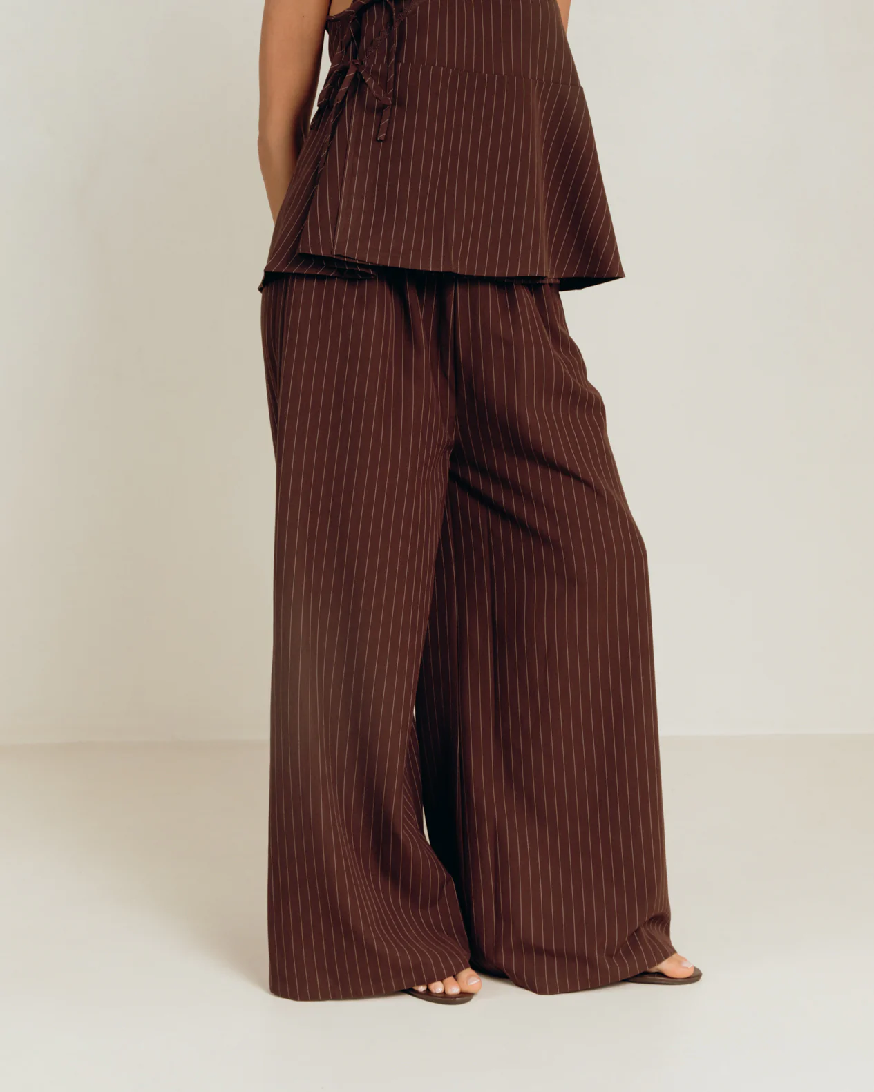 Lola Pants | Chocolate Pinstripe - Image 4