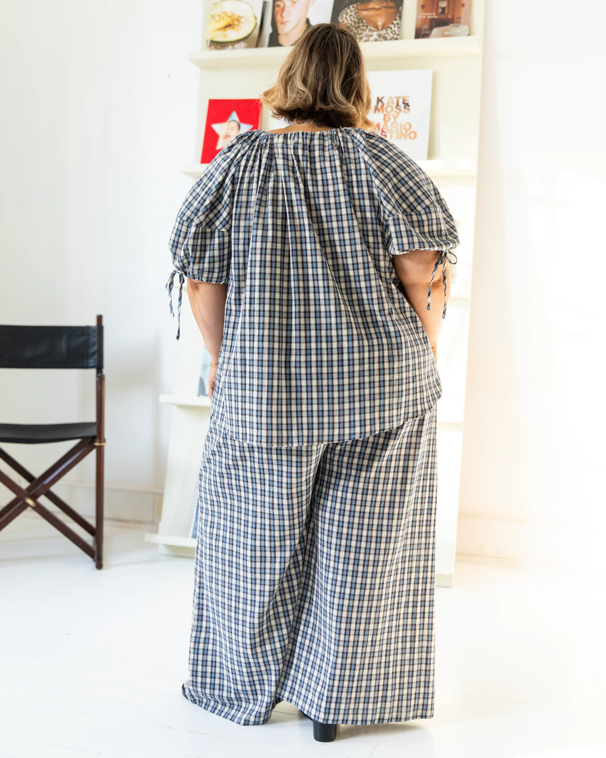 Lola Pants | Denim Gingham - Image 4