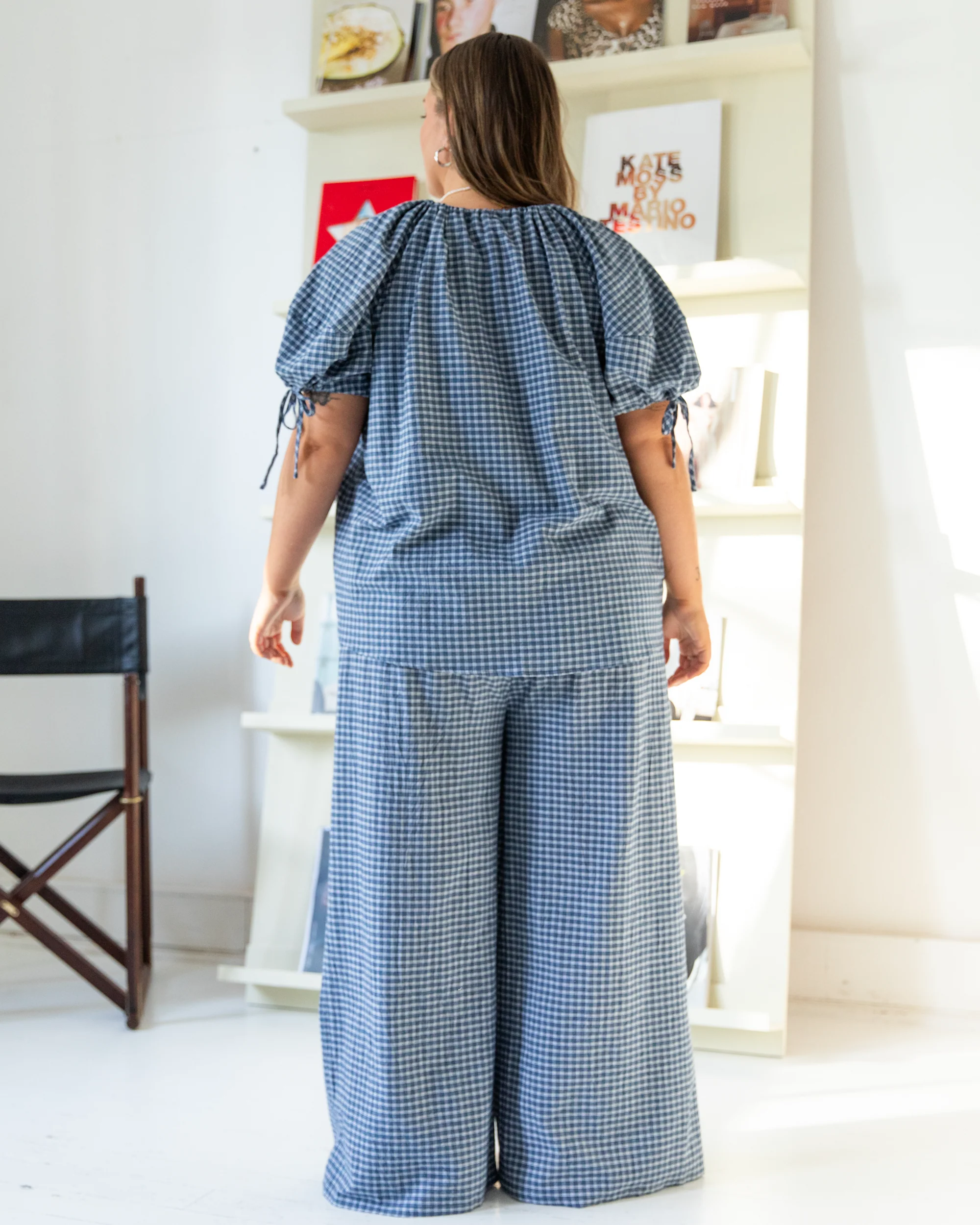 Lola Pants | Navy Gingham - Image 5