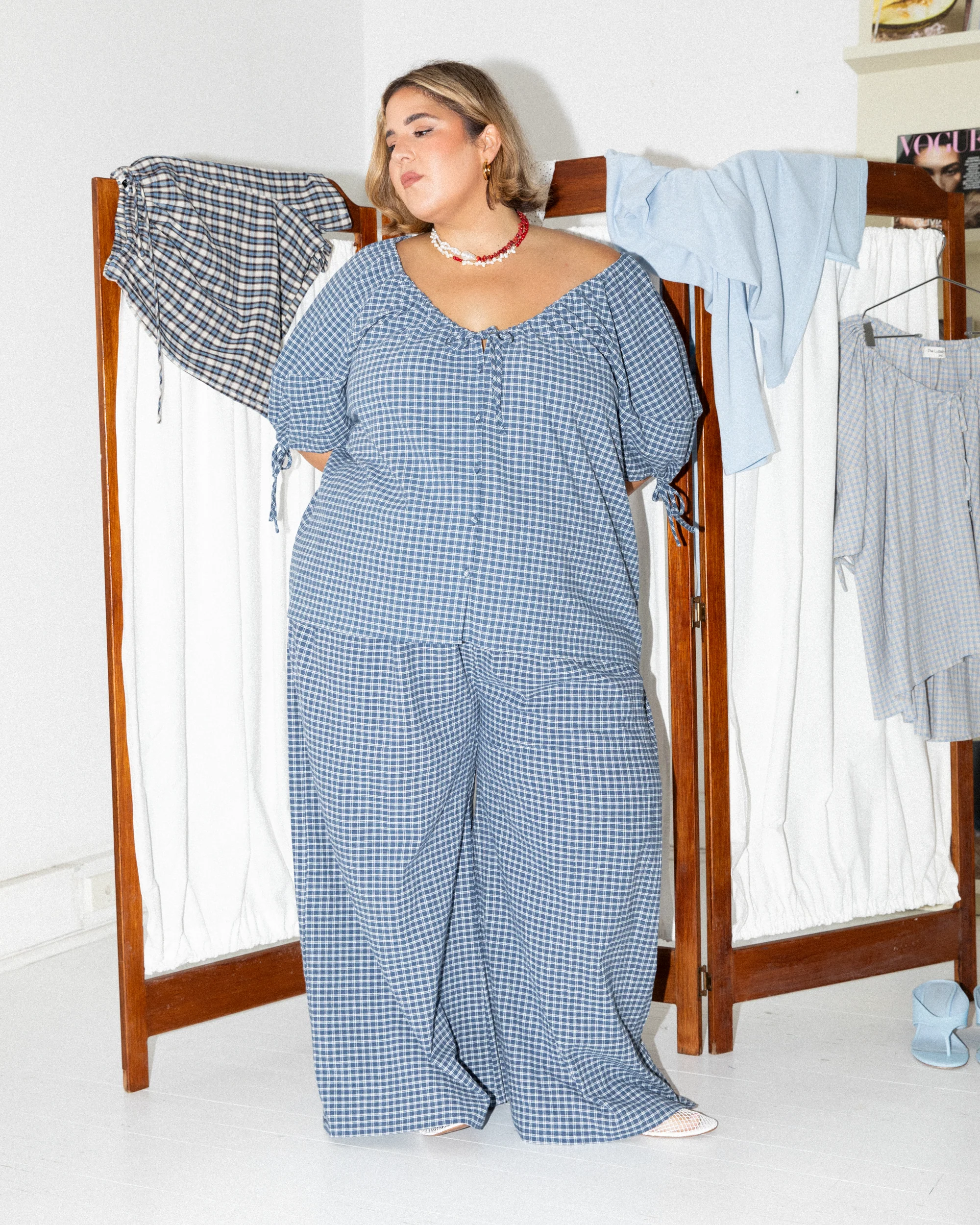 Lola Pants | Navy Gingham - Image 6