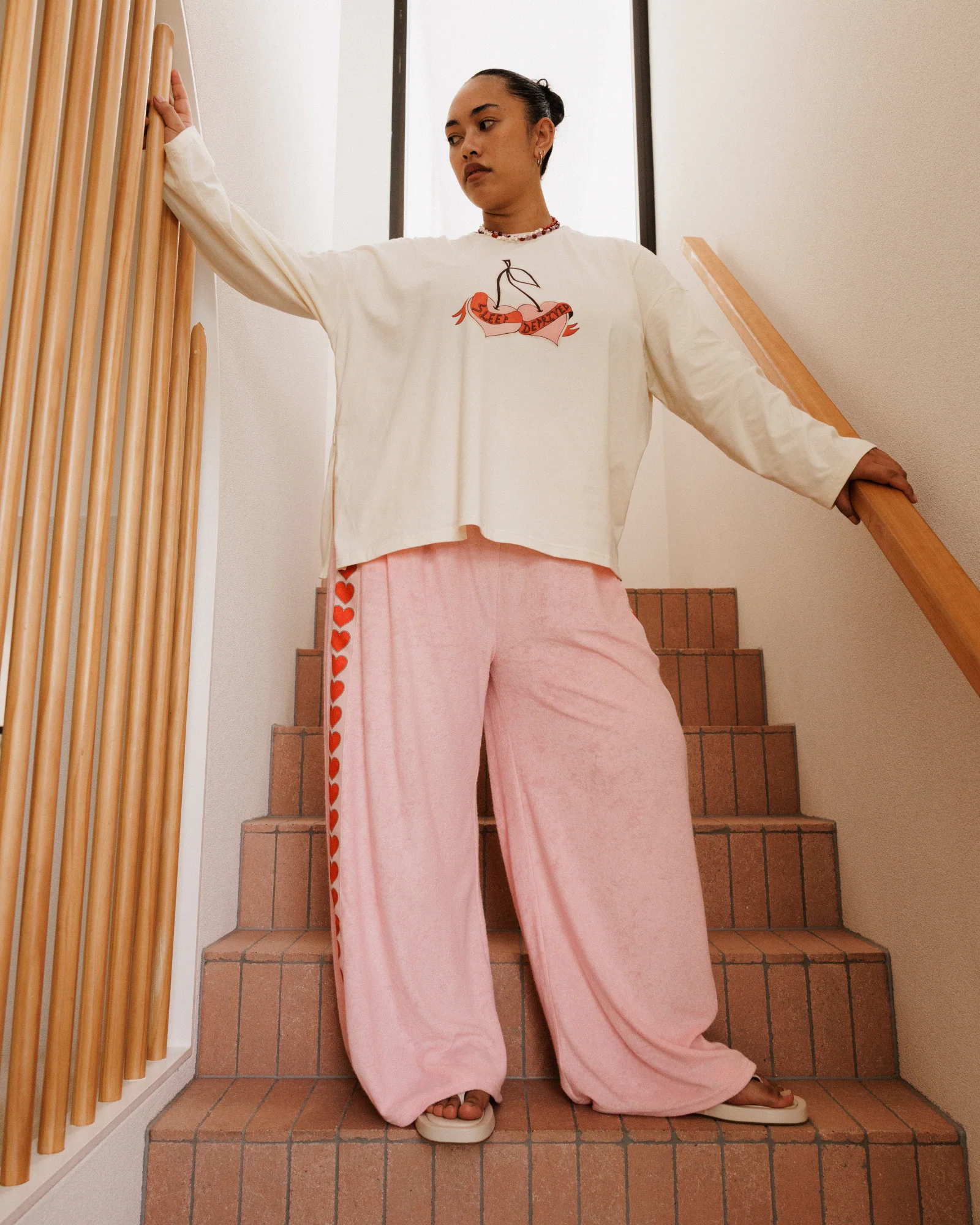 Long Sleeve Essentials Tee | Cherry Hearts - Image 6