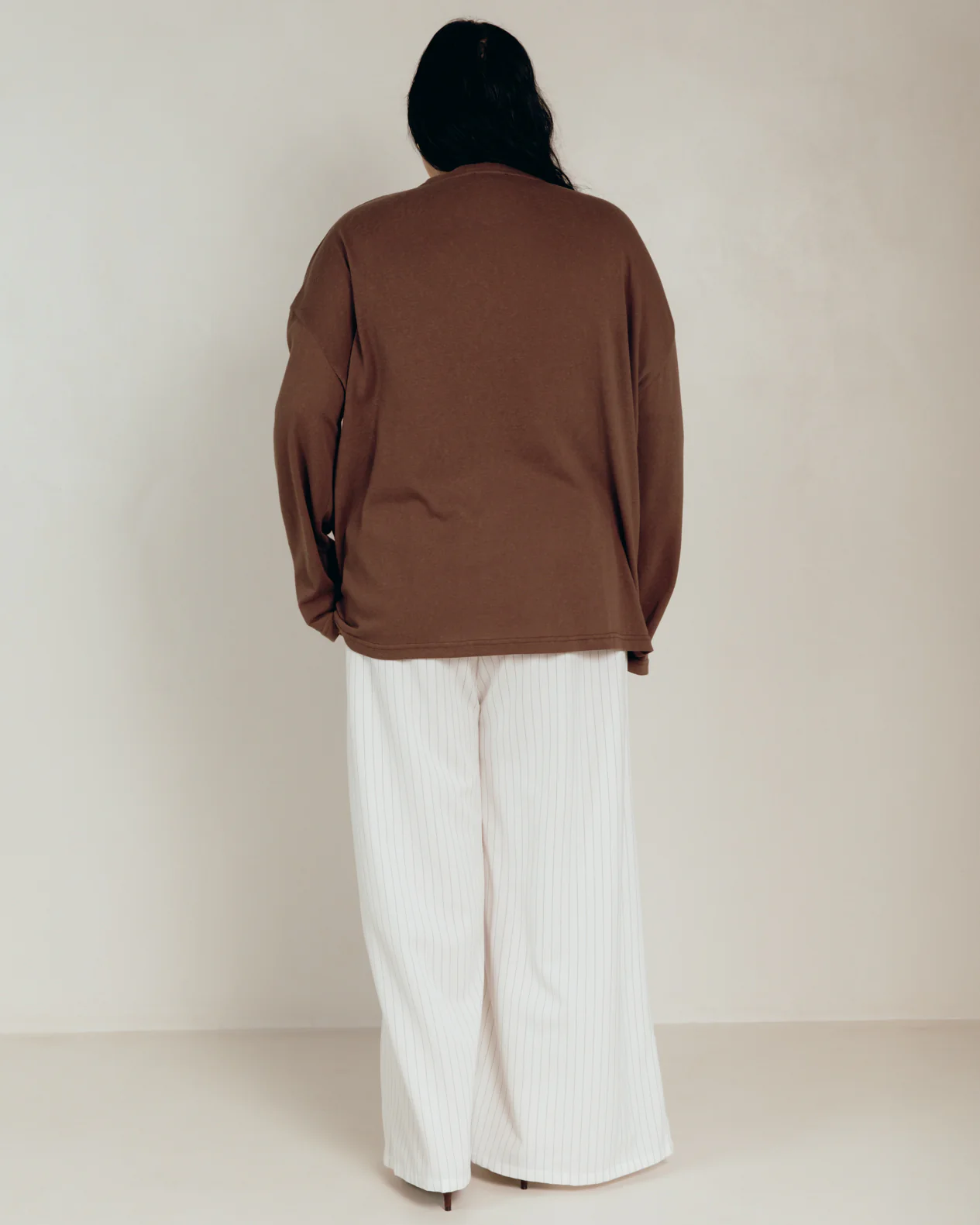 Long Sleeve Essentials Top | Chocolate Knit - Image 4