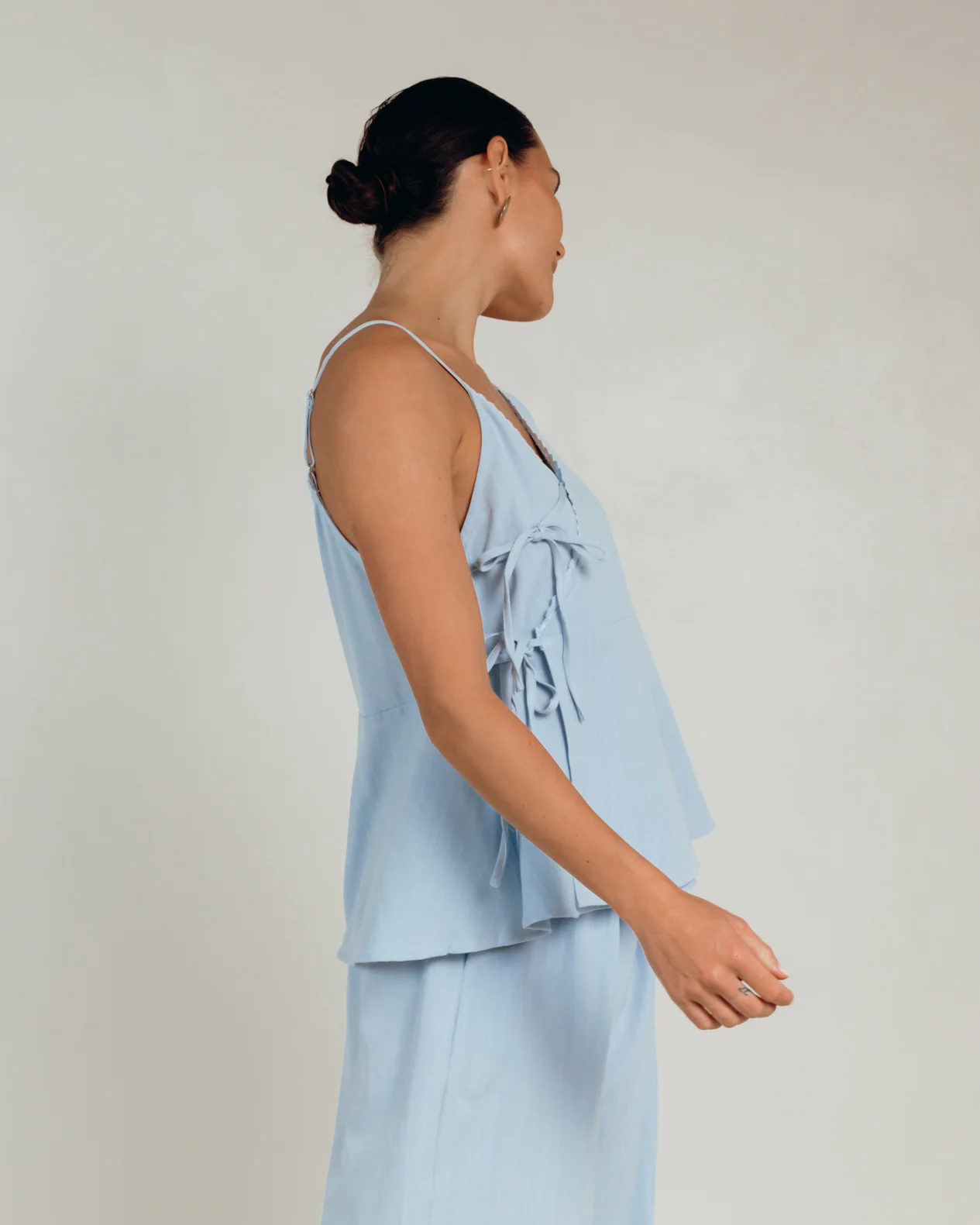 Lulu Wrap Top | Blue Pinstripe - Image 4