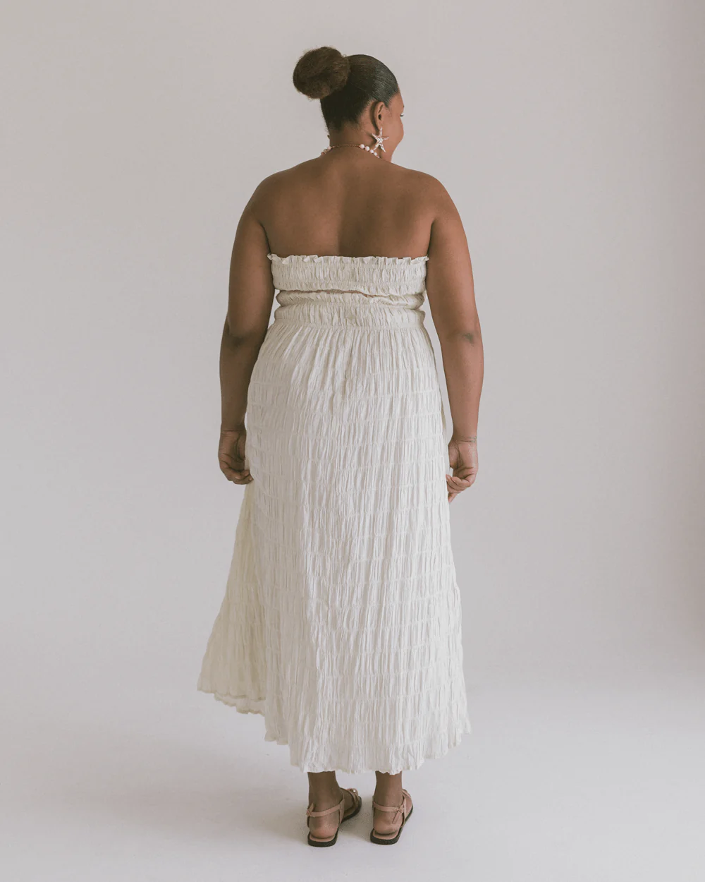 FINAL SALE | Mabel Maxi Dress | Beige Seersucker - Image 5