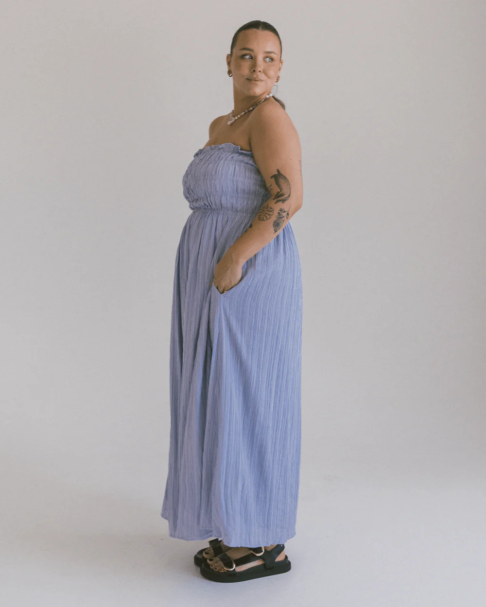 FINAL SALE | Mabel Maxi Dress | Purple Crepe - Image 4