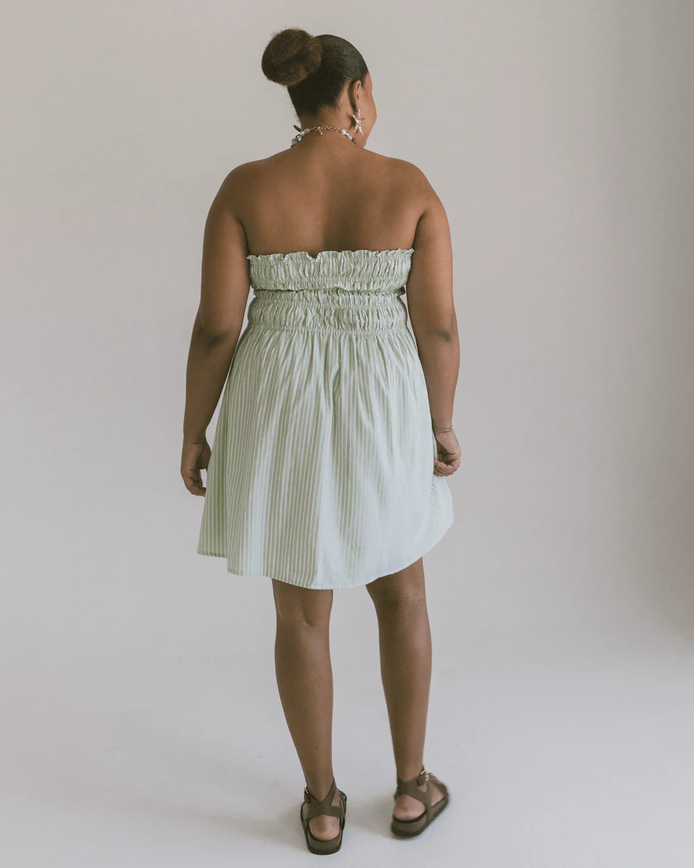 FINAL SALE | Mabel Mini Dress | Green Stripe - Image 6