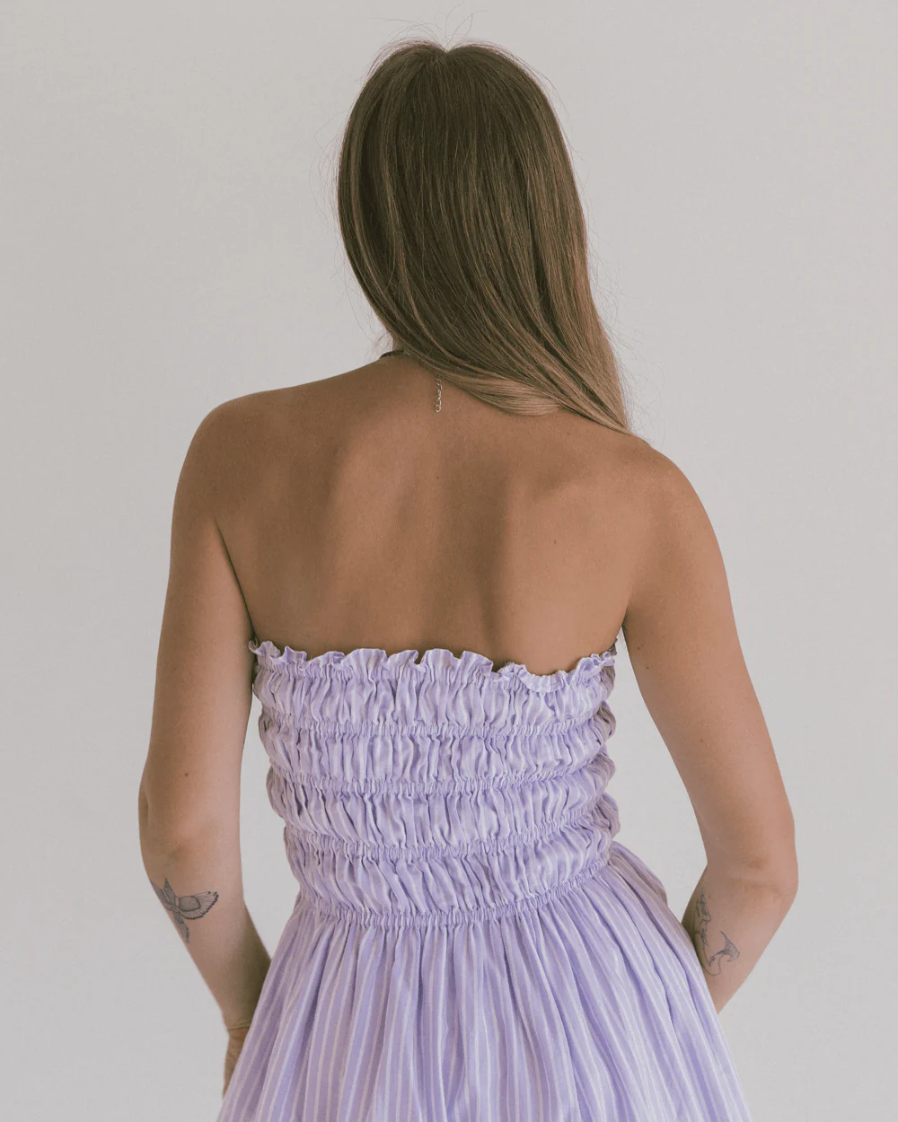 FINAL SALE | Mabel Mini Dress | Purple Stripe - Image 6