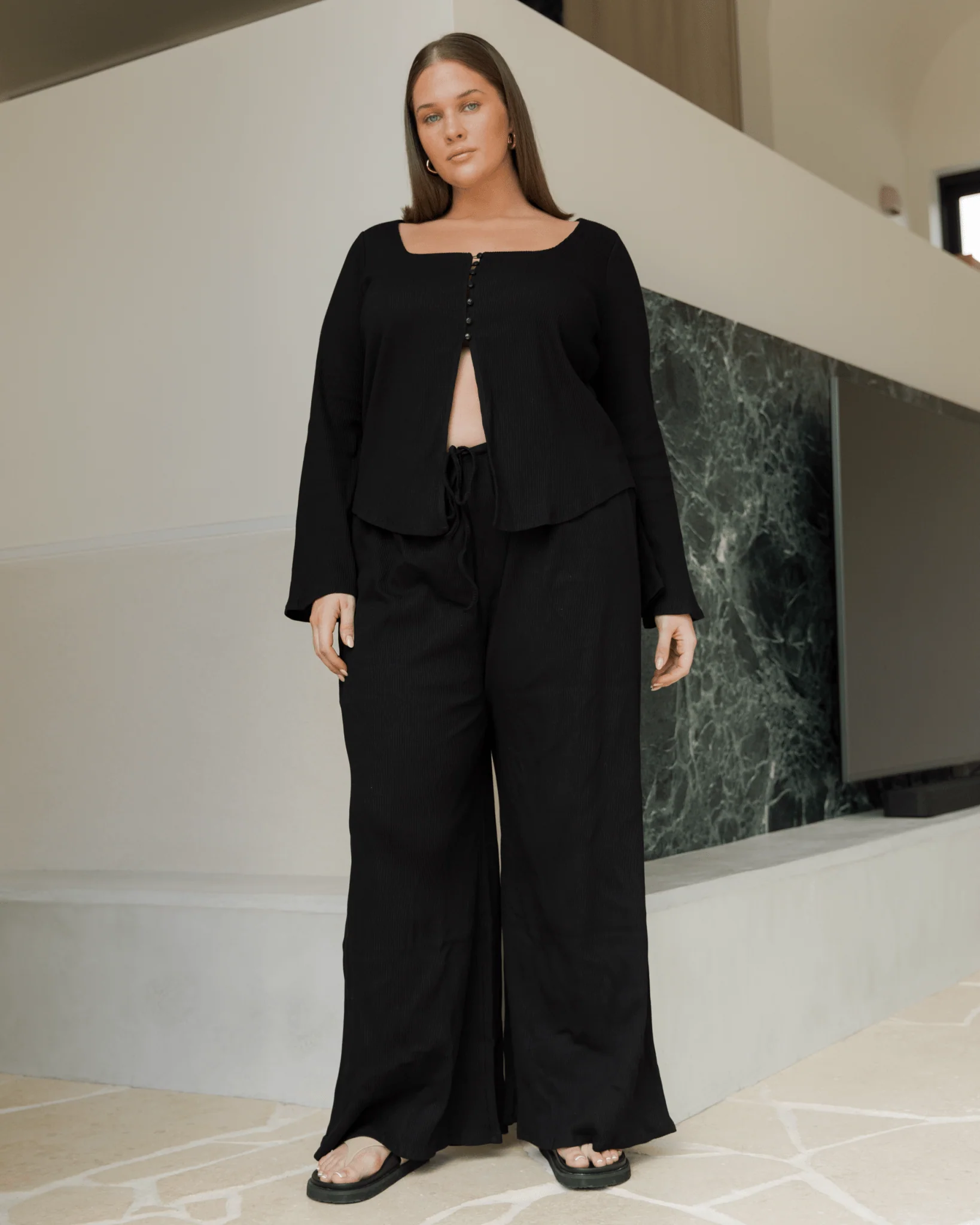 FINAL SALE | Marisa Ribbed Pants | Black