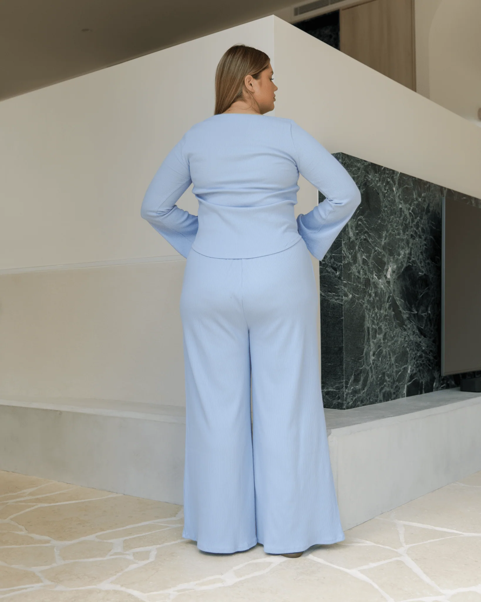 FINAL SALE | Marisa Ribbed Pants | Blue - Image 7