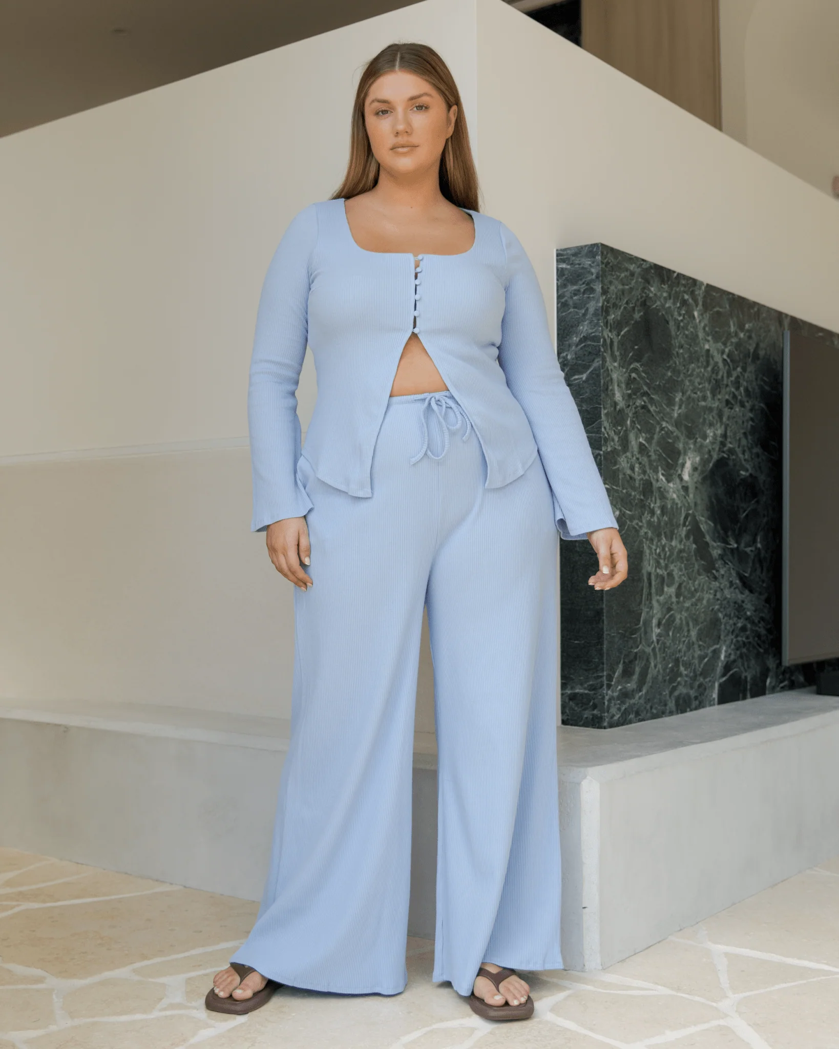 FINAL SALE | Marisa Ribbed Top | Blue - Image 2