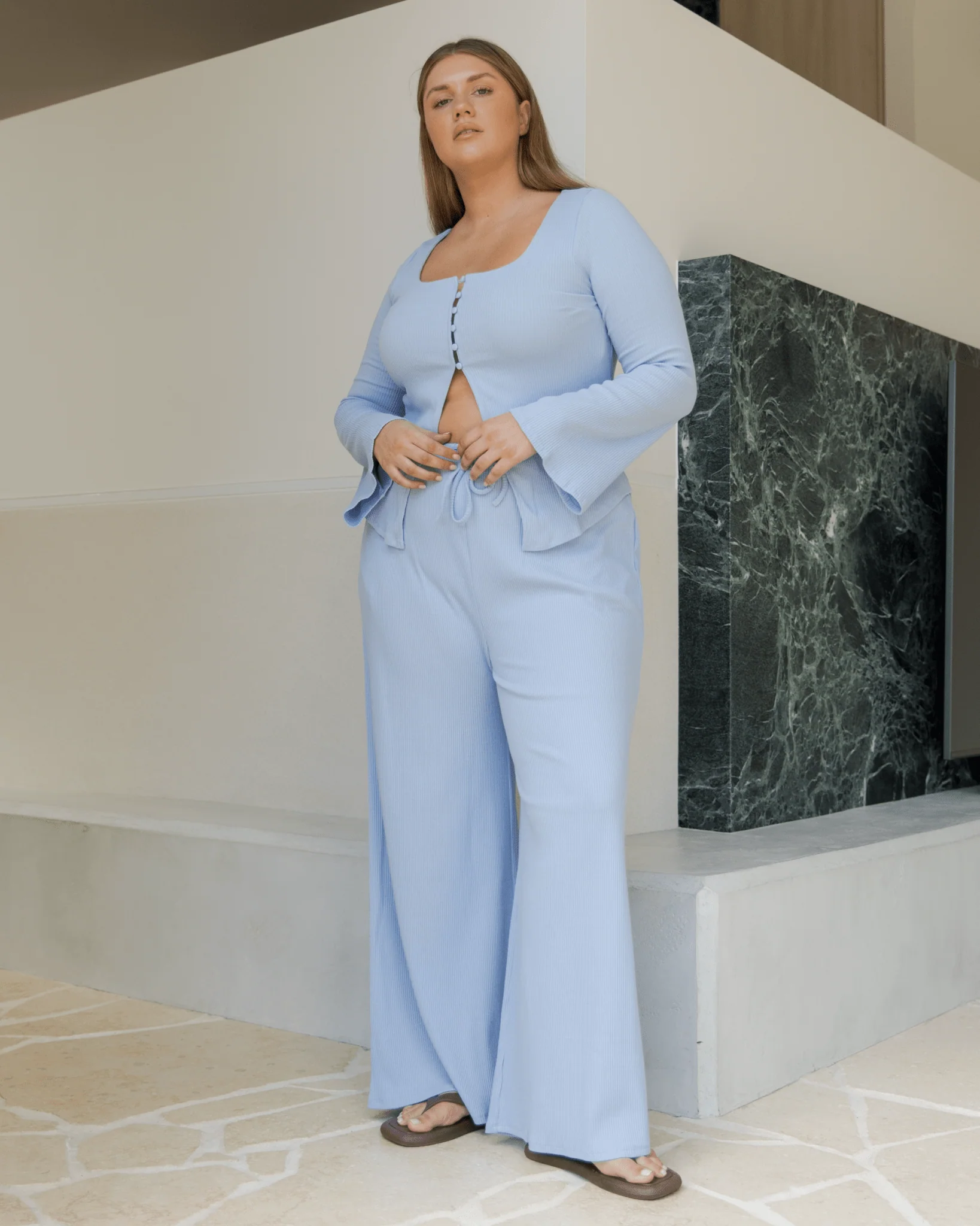 FINAL SALE | Marisa Ribbed Top | Blue - Image 4