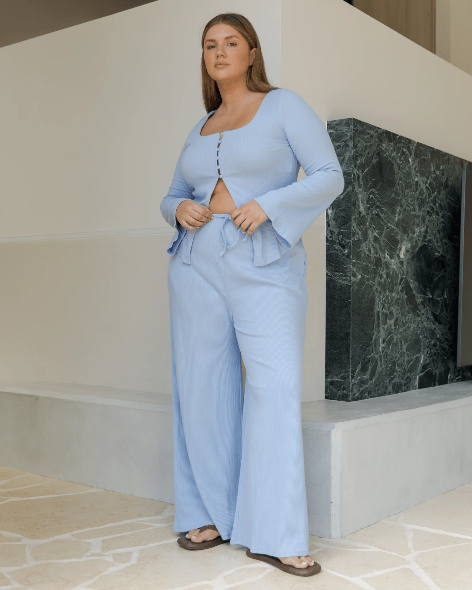 FINAL SALE | Marisa Ribbed Top | Blue - Image 6