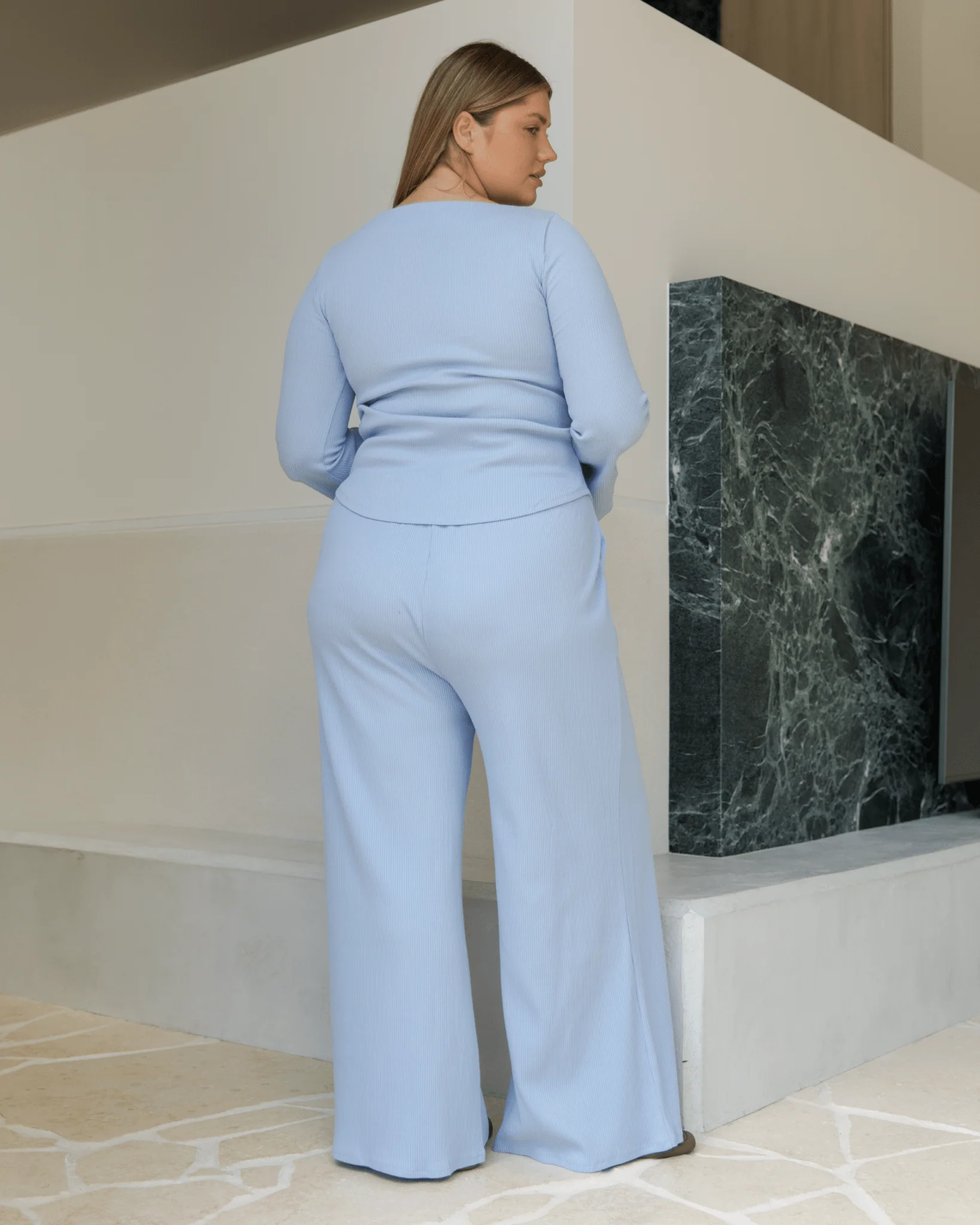 FINAL SALE | Marisa Ribbed Top | Blue - Image 8